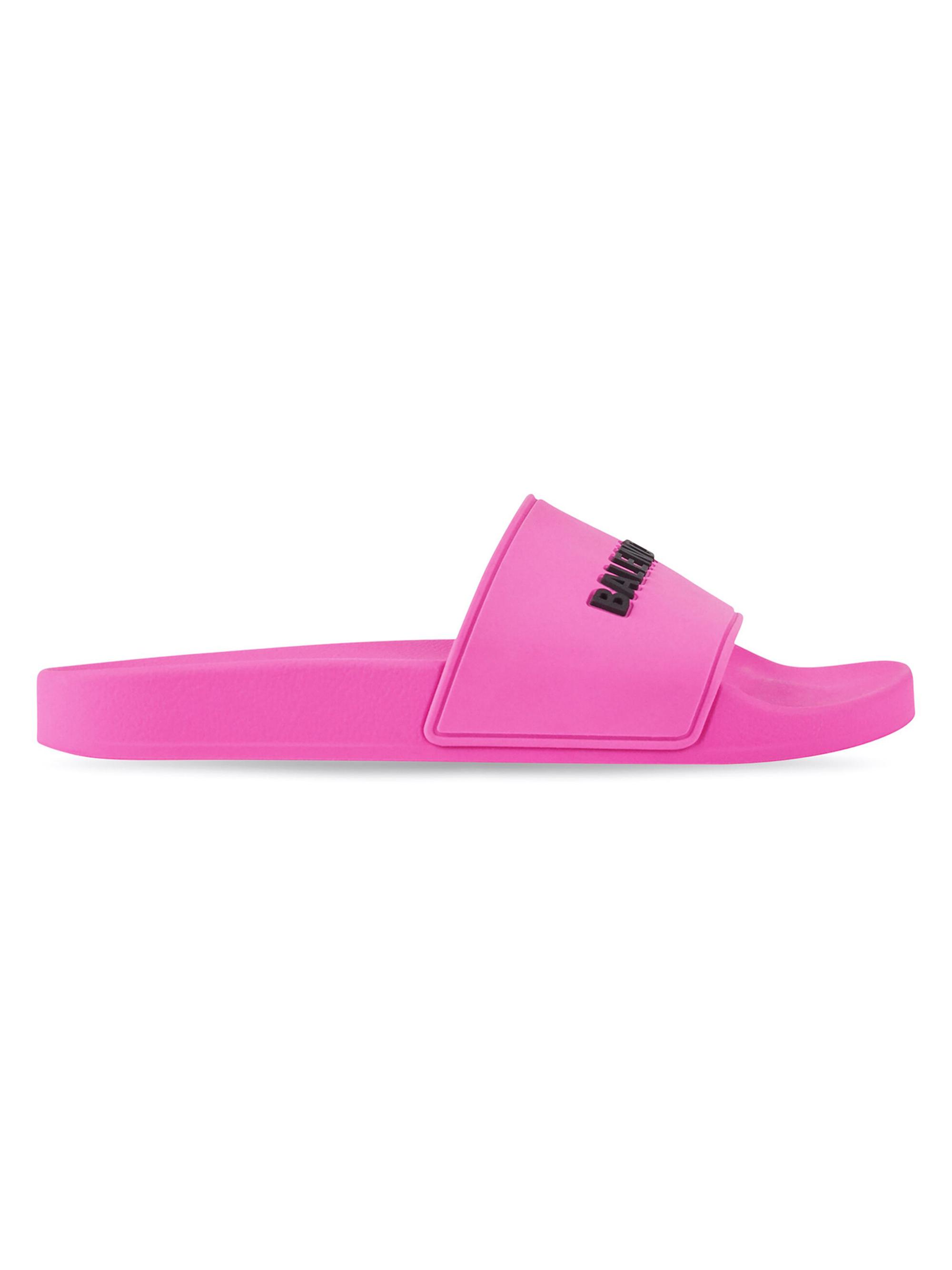 Balenciaga Women's Pool Slide Sandals - Pink Black