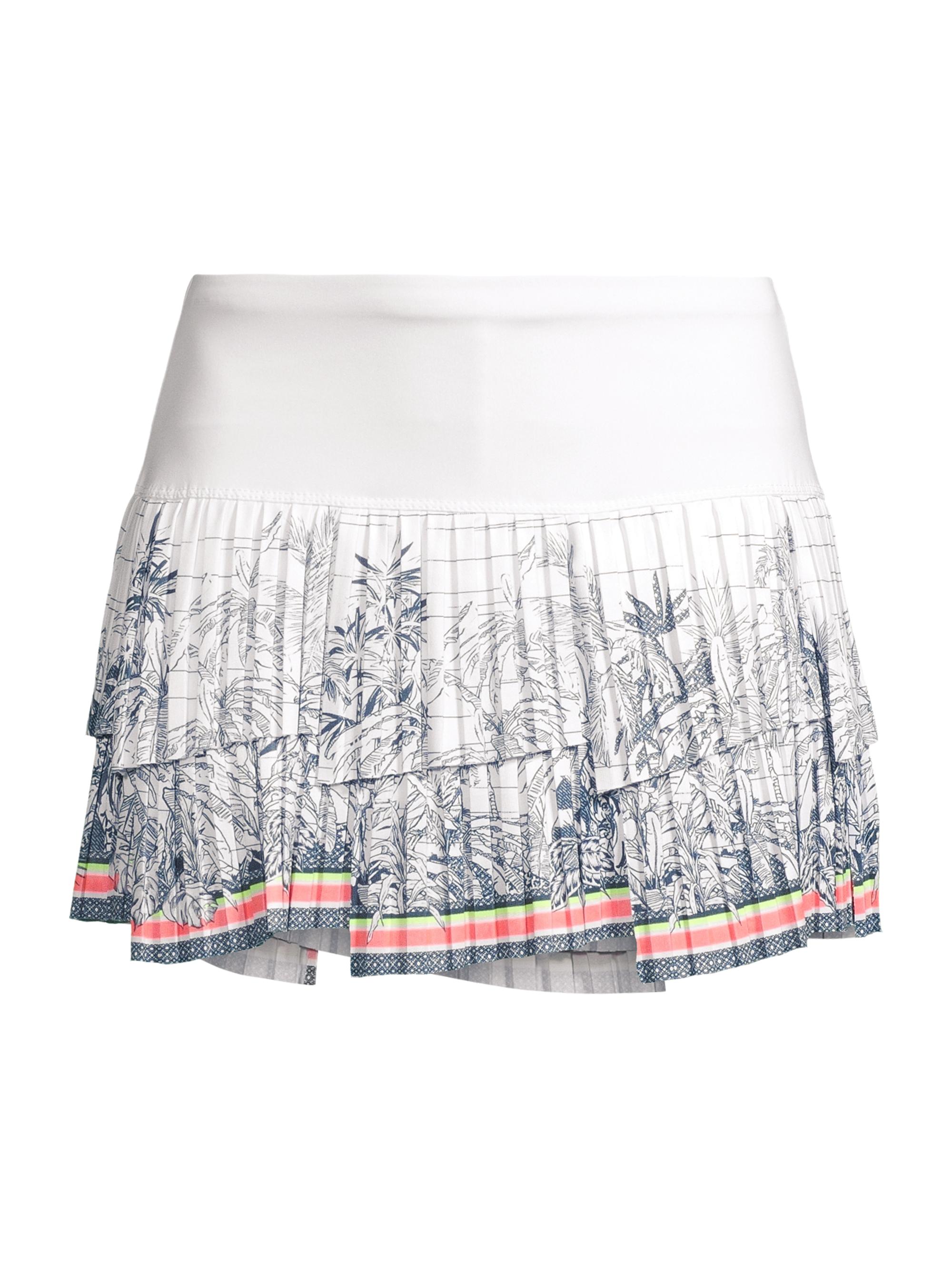 Lucky in Love Women's Palms D'amour Pleated Miniskirt - White Multi