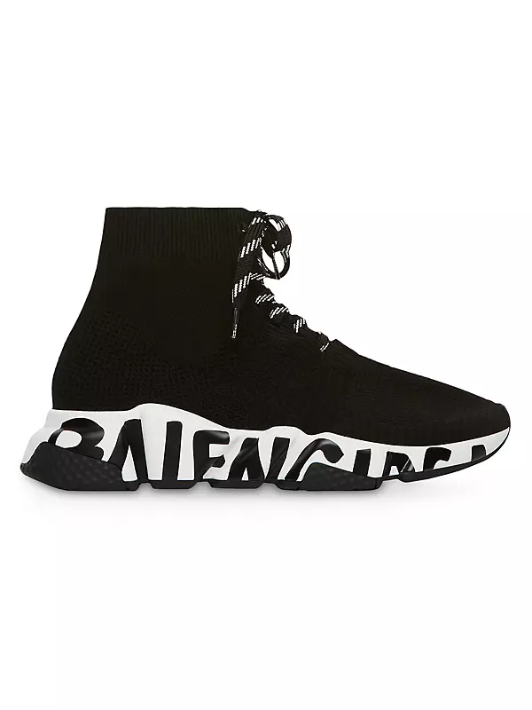 Balenciaga Men's Speed Lite Graffiti Sock Sneakers