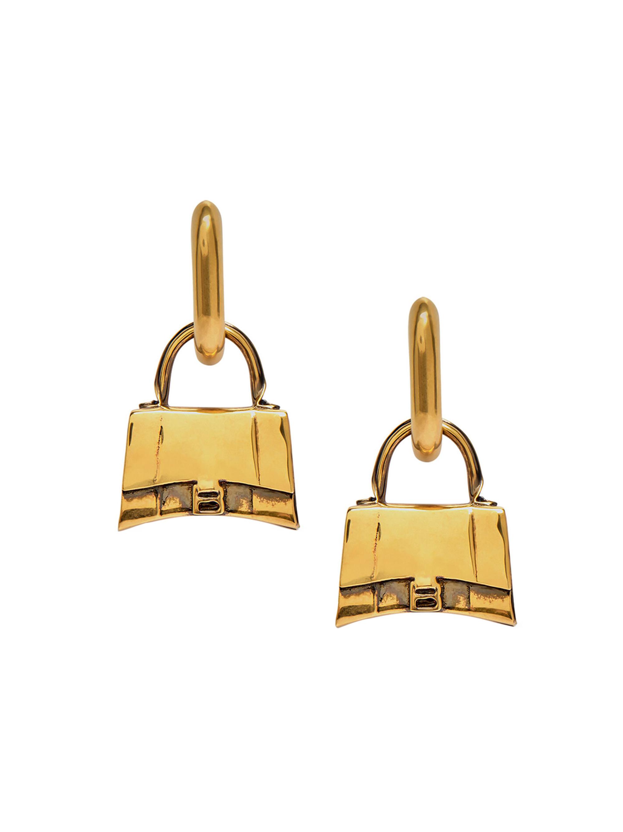 Balenciaga Women's Bag Earrings - Antique Gold