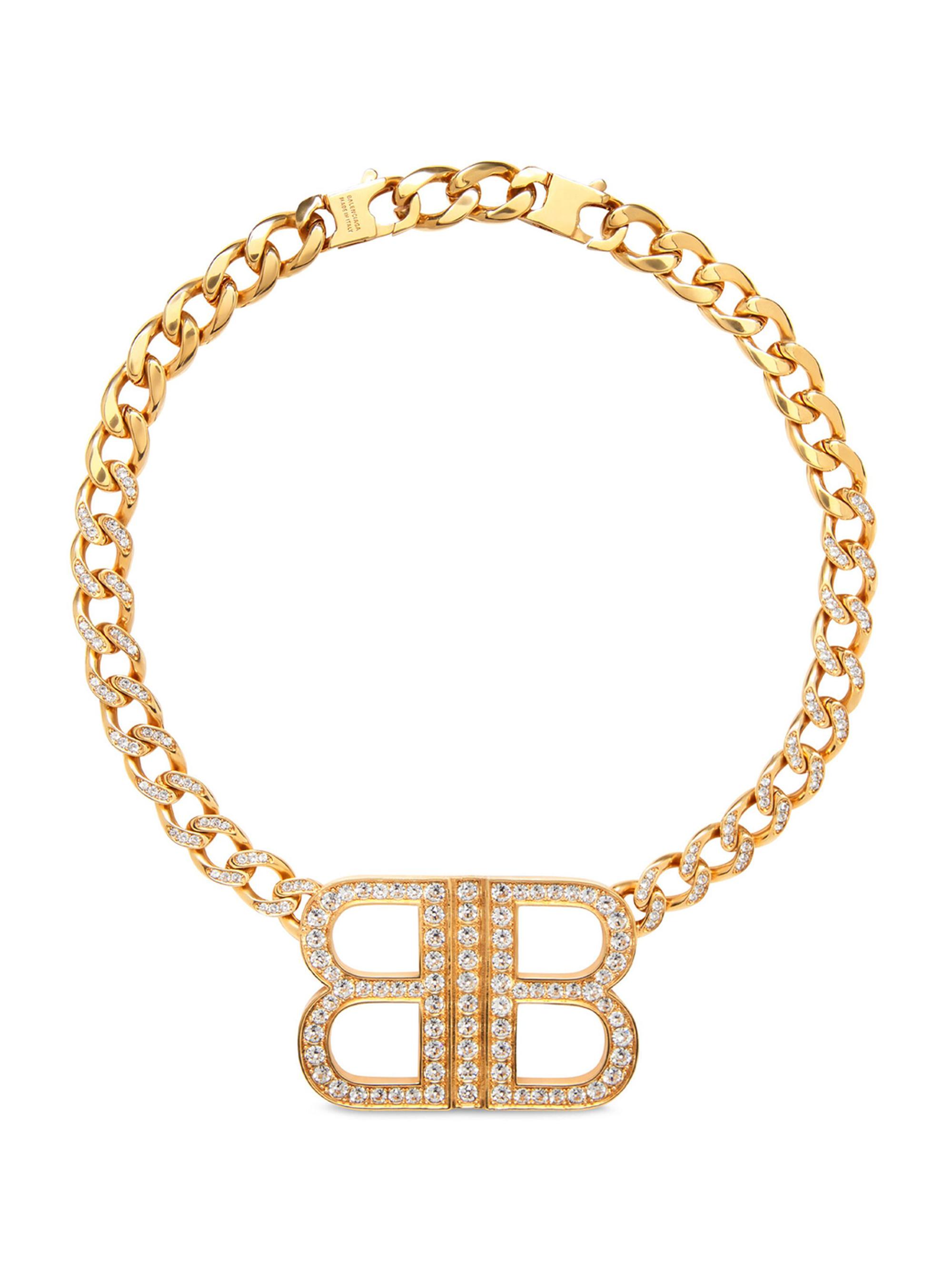Balenciaga Women's BB 2.0 Necklace - Gold Crystal