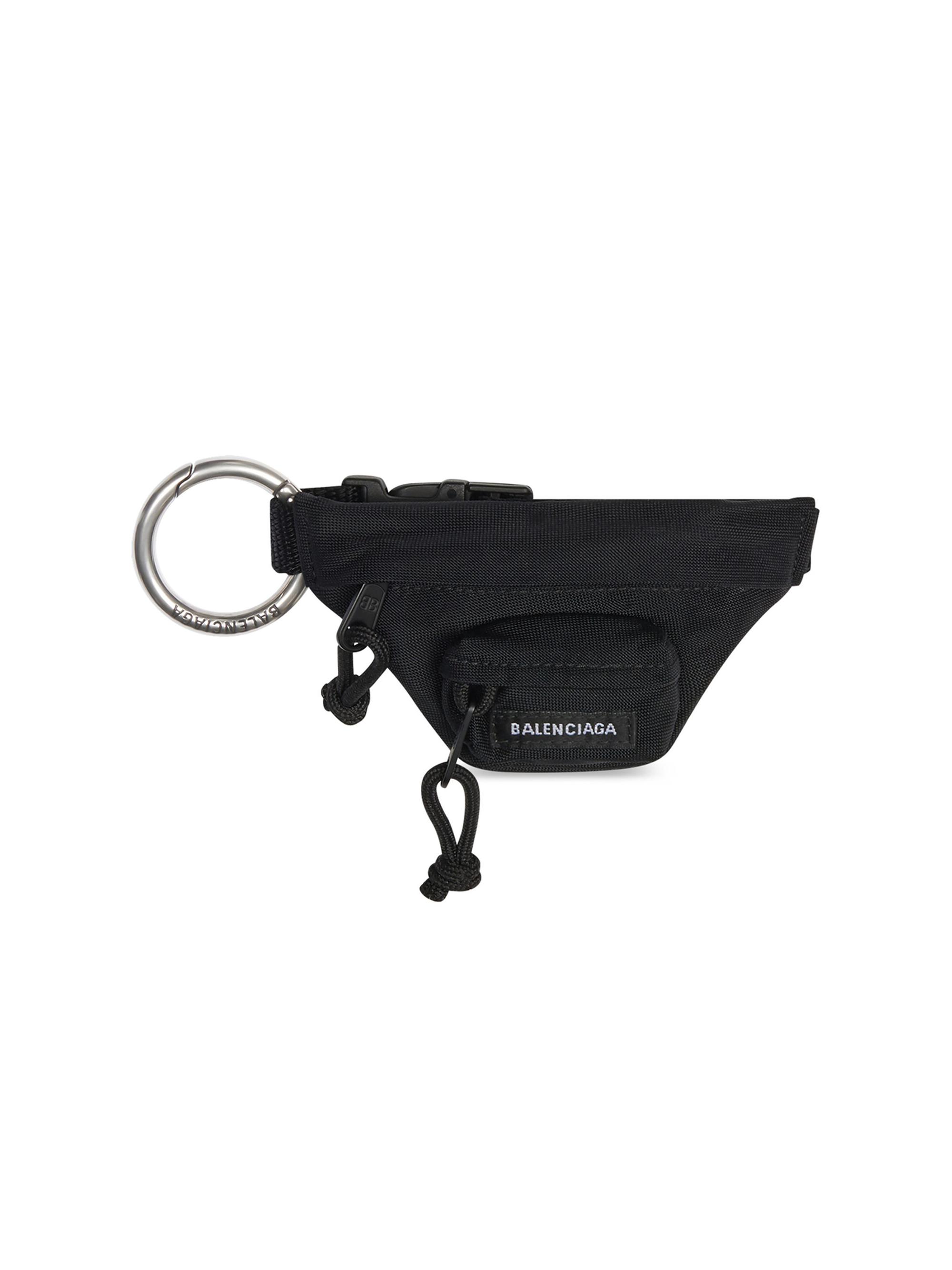 Balenciaga Men's Micro Beltpack Bracelet Keychain - Black