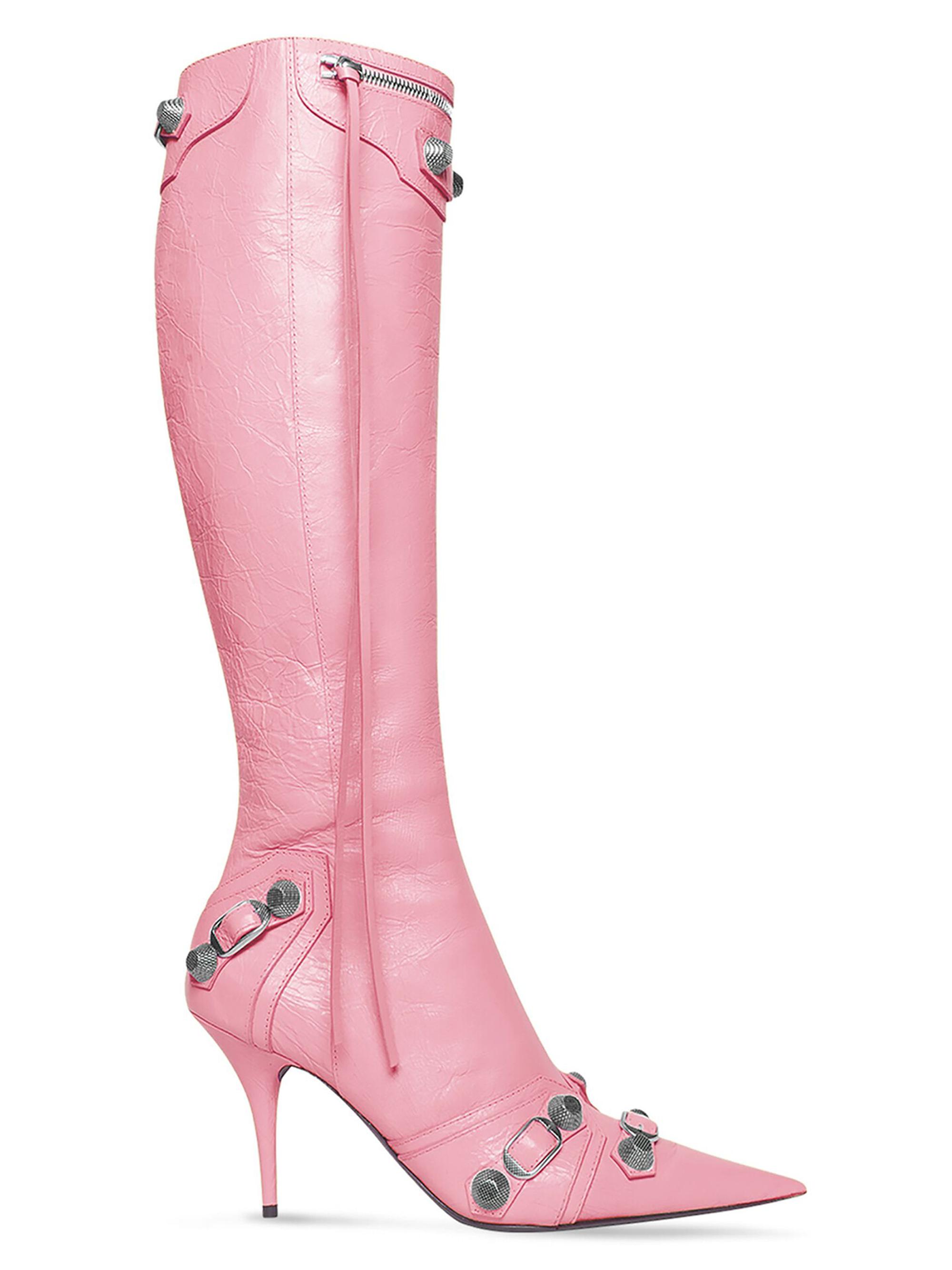Balenciaga Women's Cagole 90 MM Boots - Pink