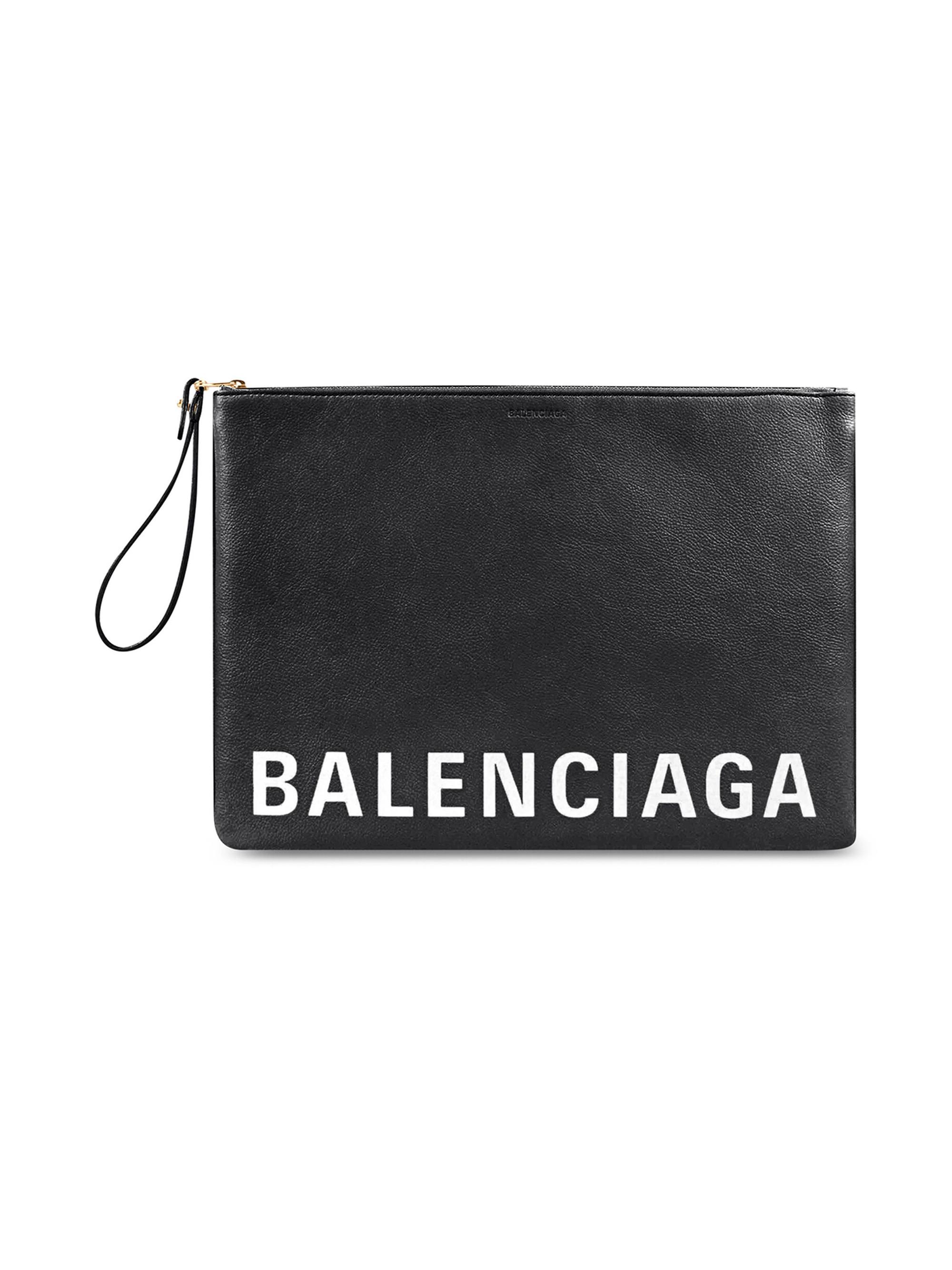 Balenciaga Women's Cash  Pouch With Handle - Black White