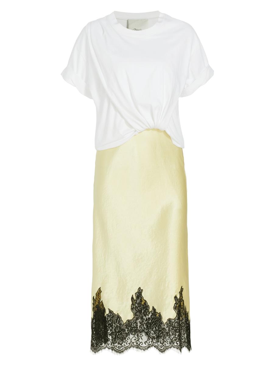 【3.1 Phillip Lim】スウェットシャツ コンボ ドレス Sweatshirt Combo Dress with Pleated Skirt | Phillip Lim