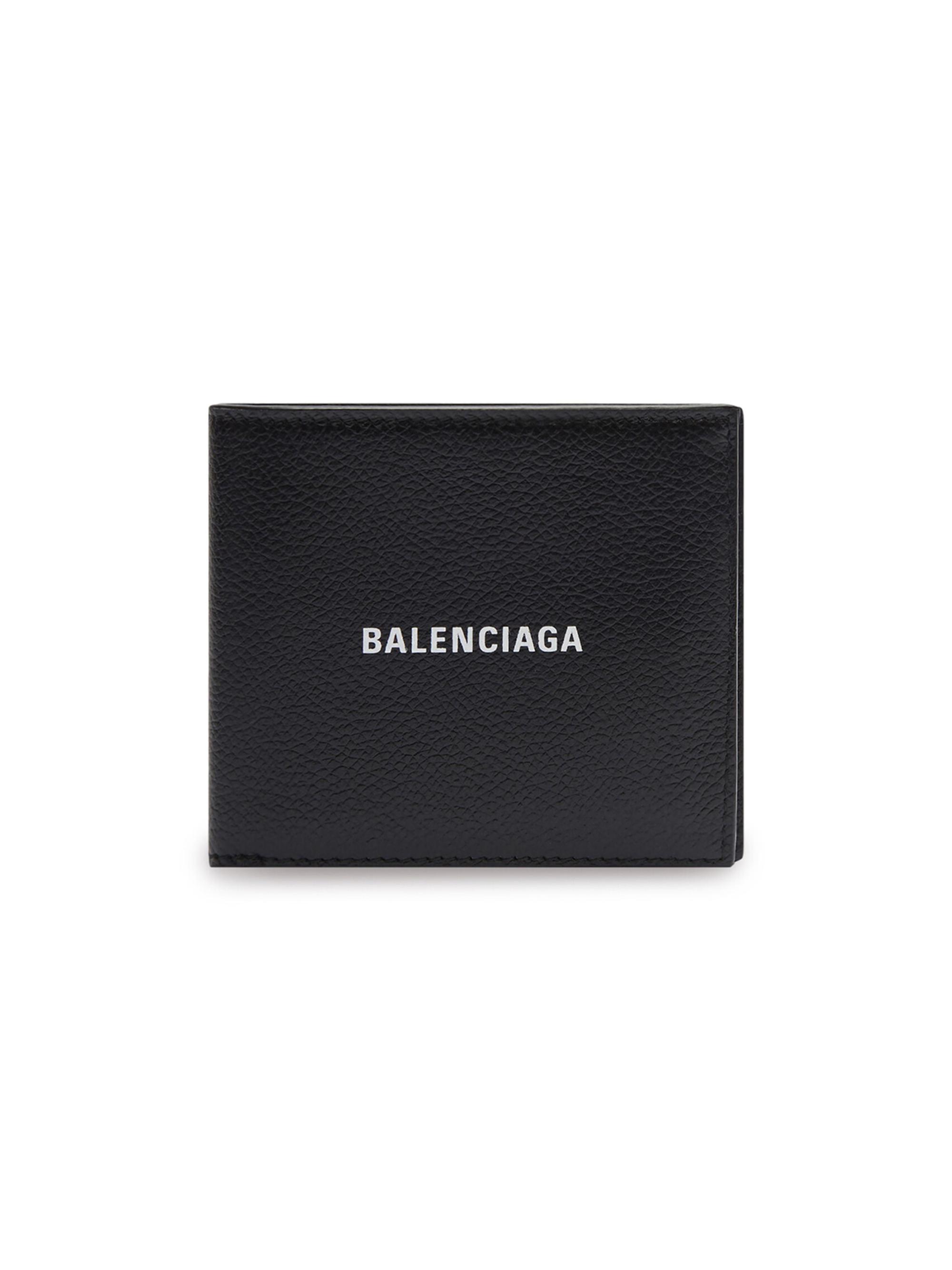 Balenciaga Men's Cash Square Folded Coin Wallet - Black White
