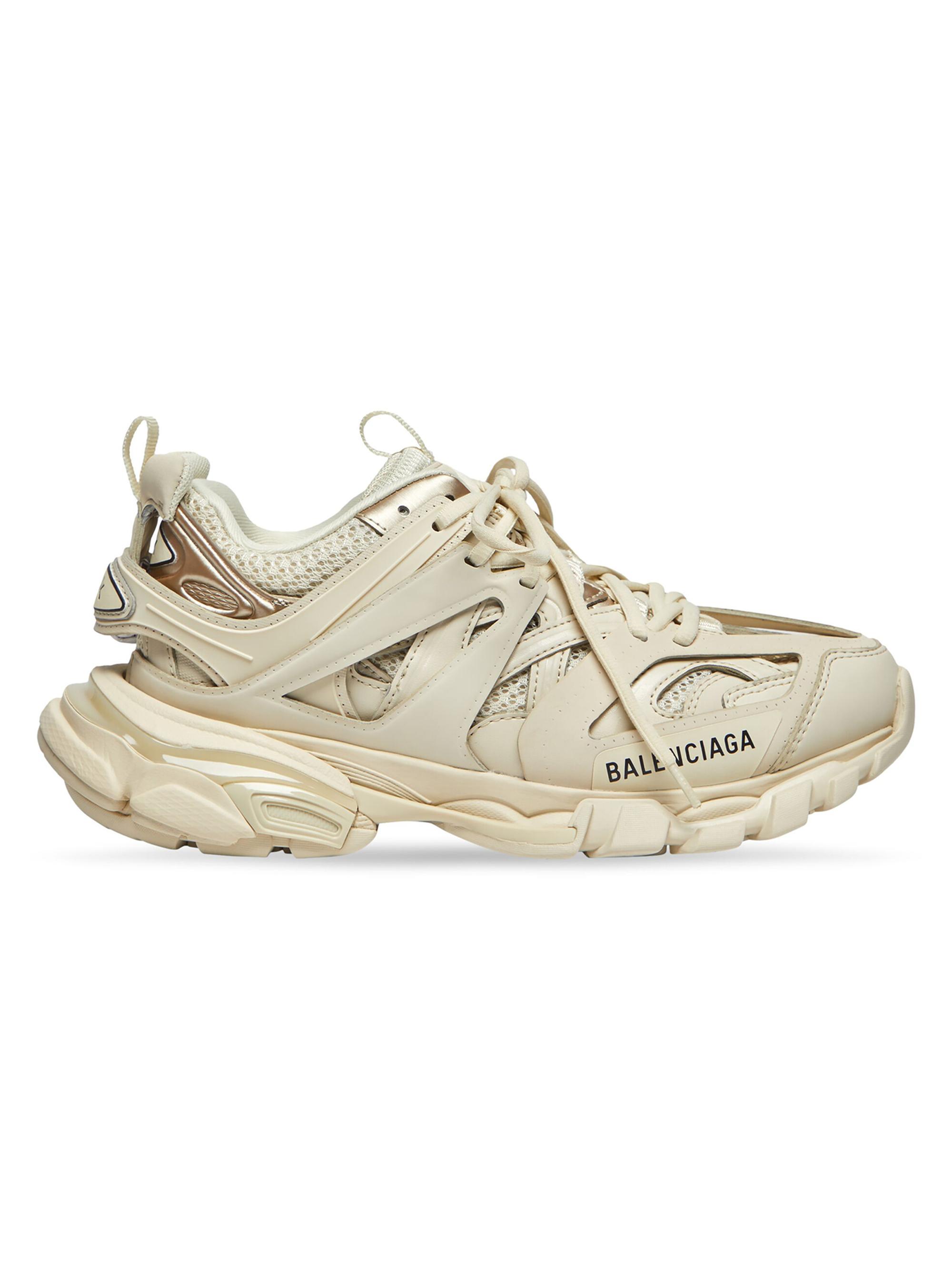 Balenciaga Women's Track Sneakers - Beige Jersey Black