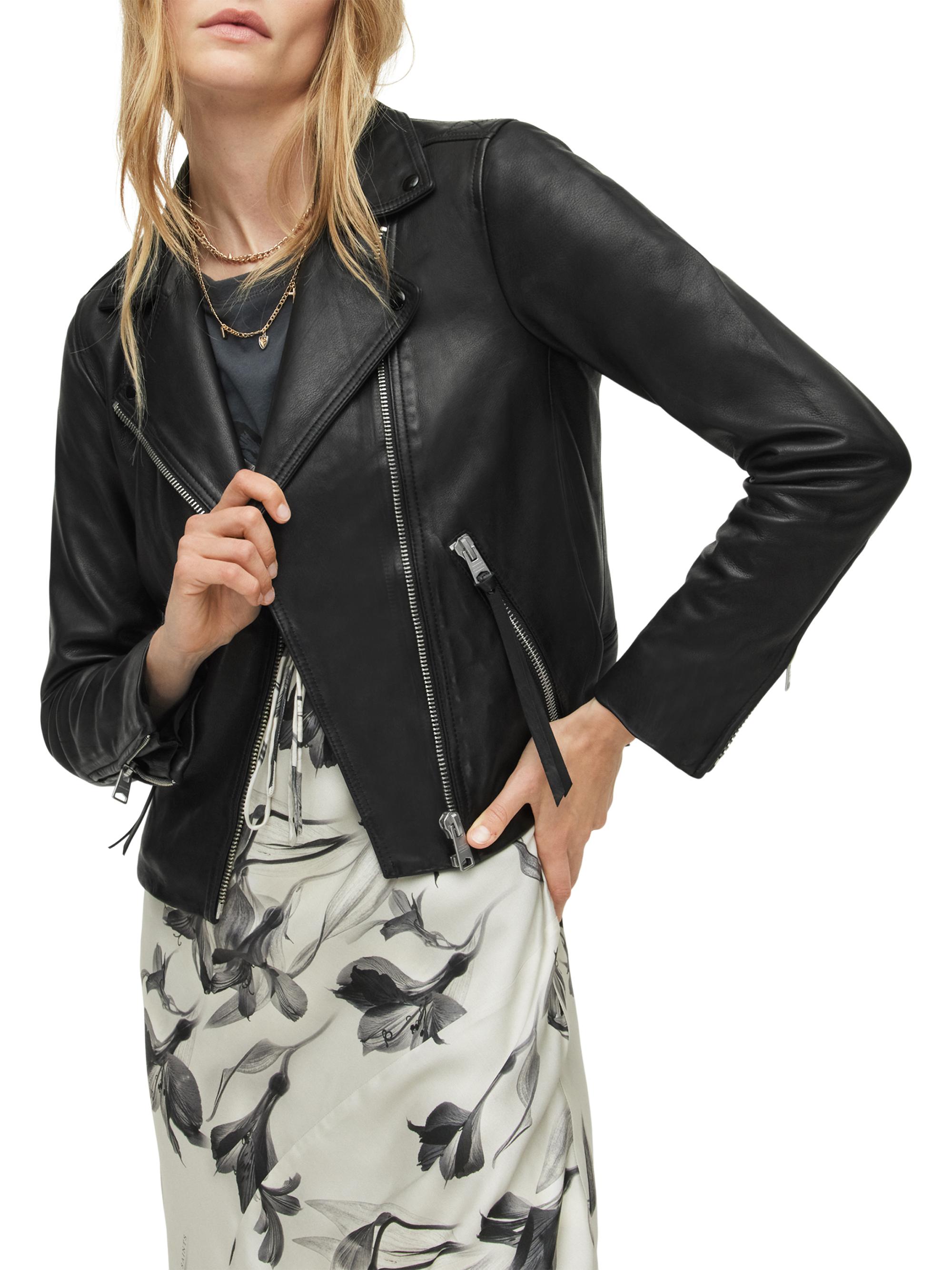 AllSaints Women's Dalby Leather Biker Jacket - Black