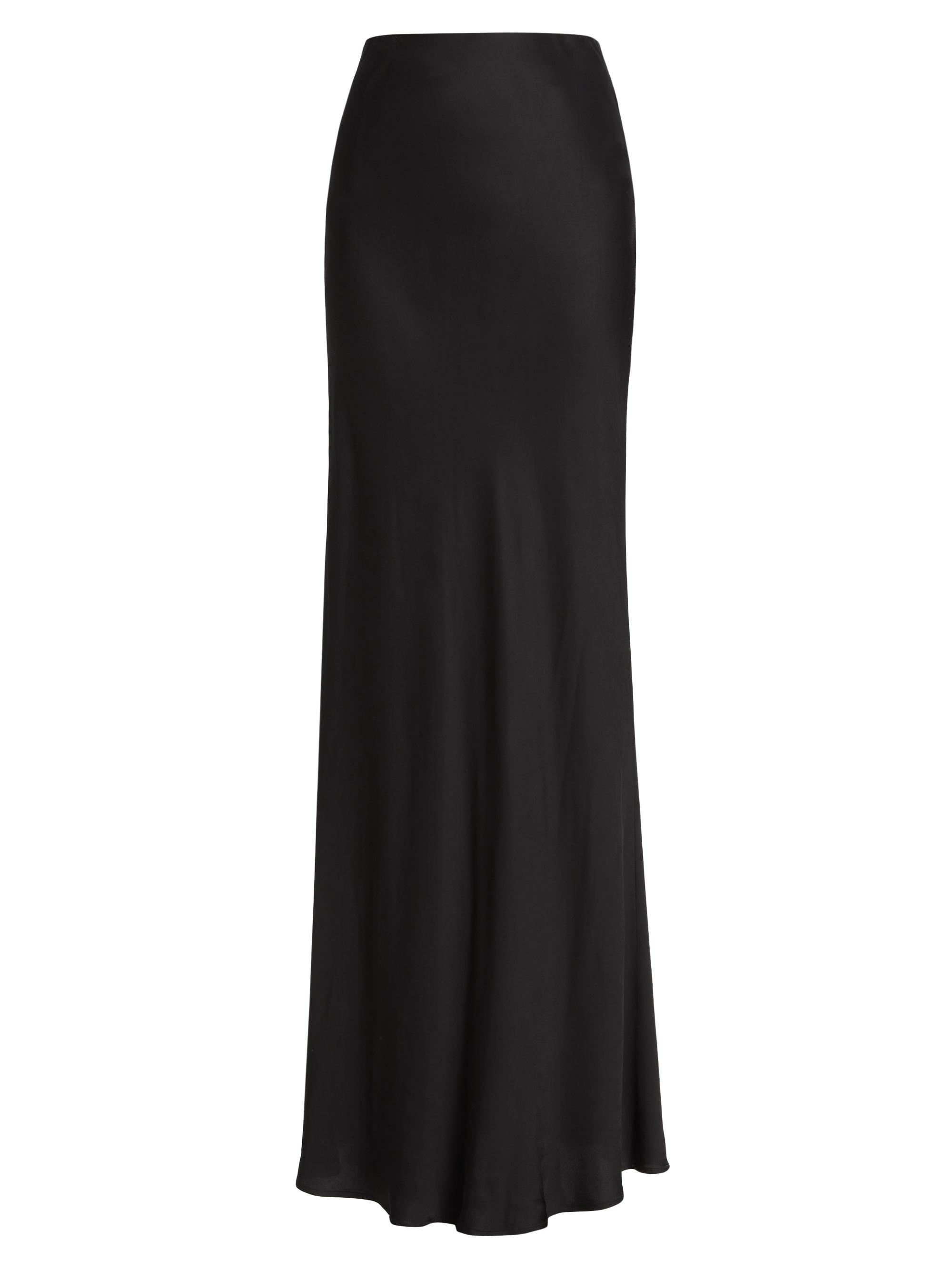 L'AGENCE Women's Zeta Satin Maxi Skirt - Black