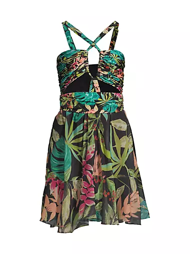 PatBO - Cut Out Long Sleeve Beach Dress Bordeaux – Jackie Z Style Co.