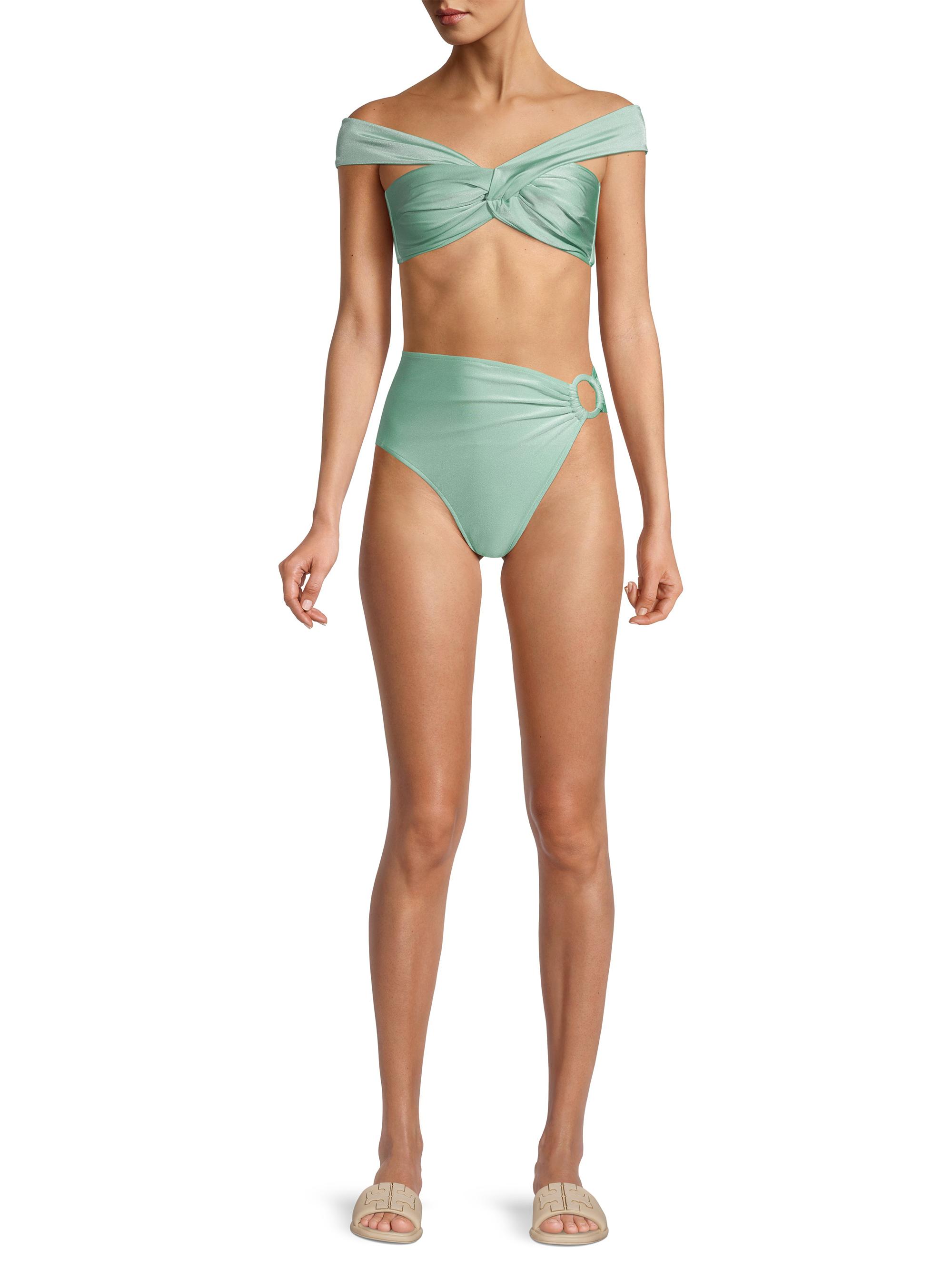 PatBO Monstera O-Ring High-Rise Bikini Bottom | Saks Fifth Avenue