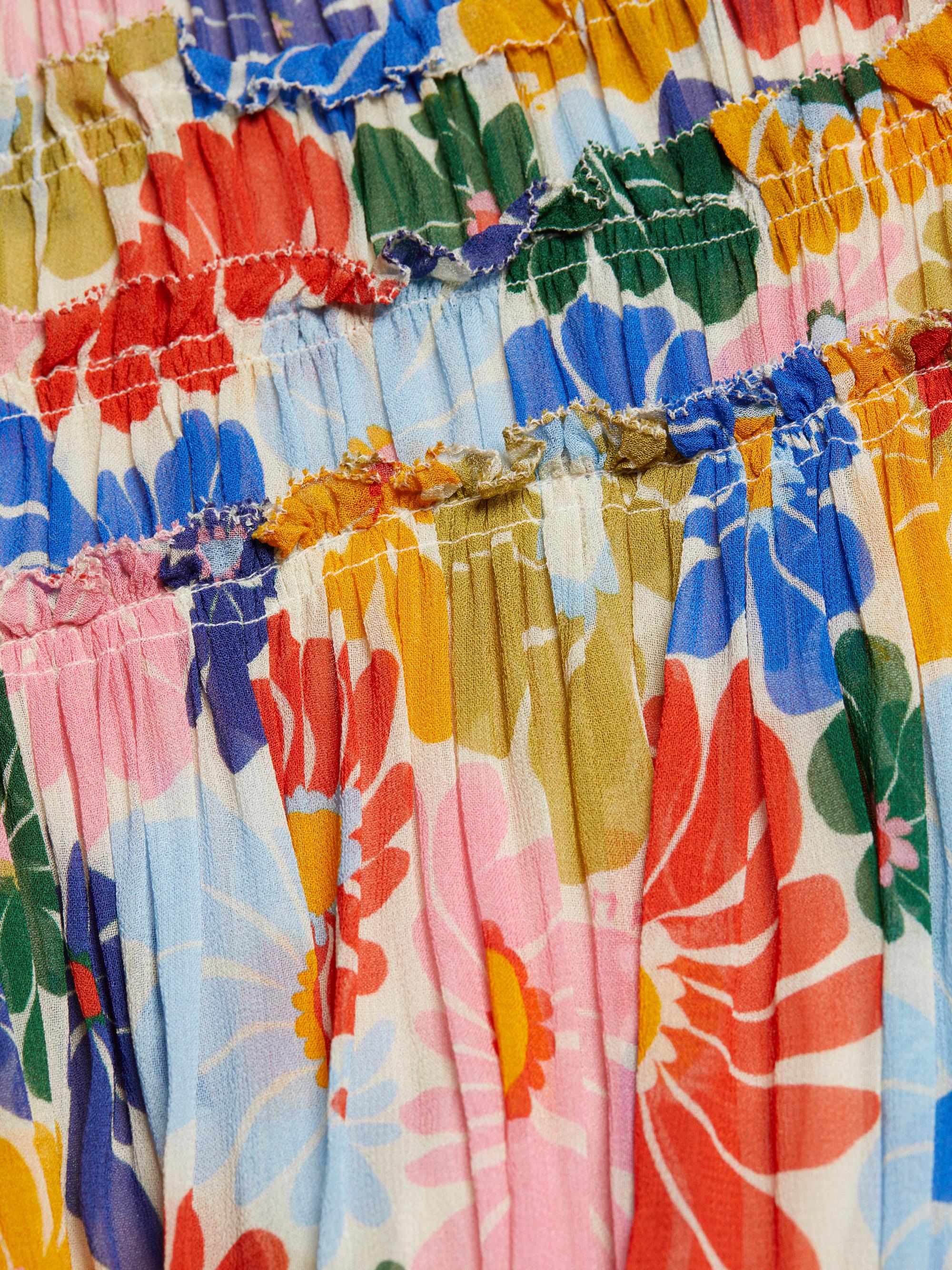 chinese dress ladies Pink Banana Leaves Maxi Dress main image 1
