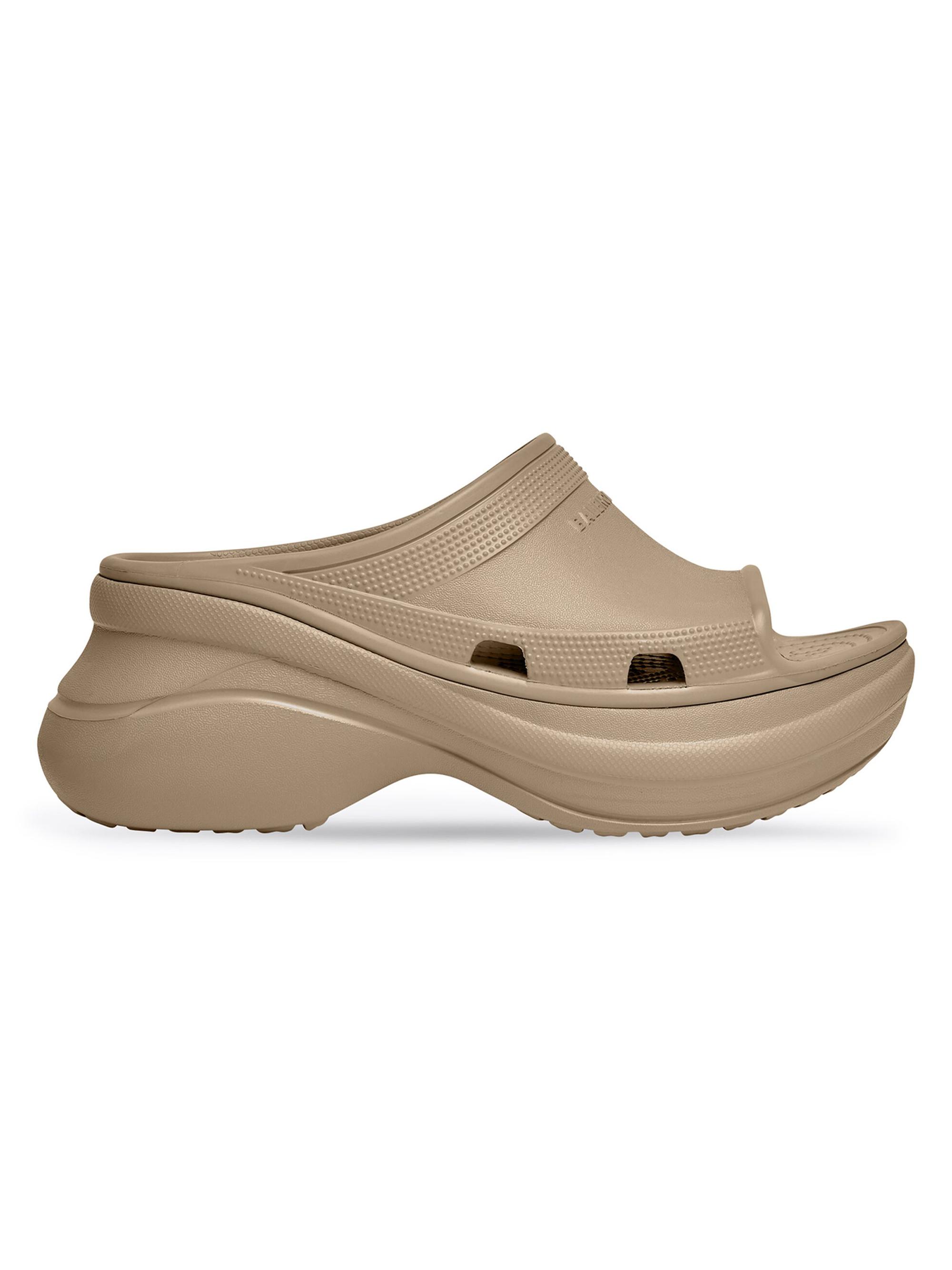 Balenciaga Men's Pool Crocs Slide Sandal - Beige