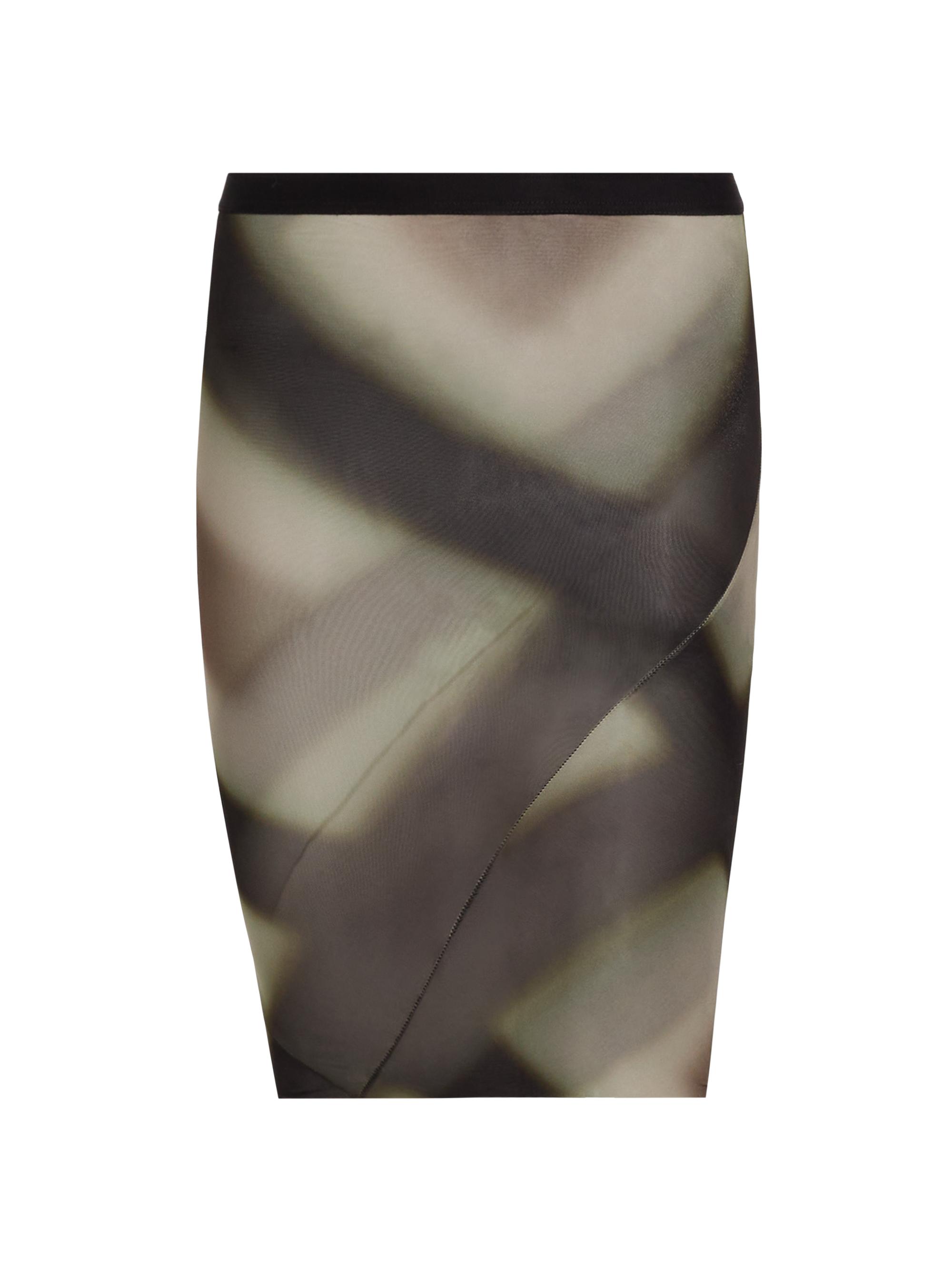 Rick Owens Women's Wolfy Sheer Printed Pencil Skirt - Black Plaid
