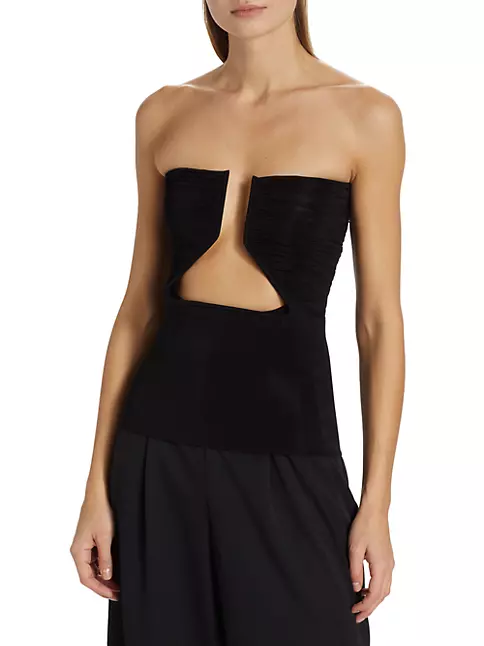 Shop Rick Owens Prong Jersey Strapless Top | Saks Fifth Avenue