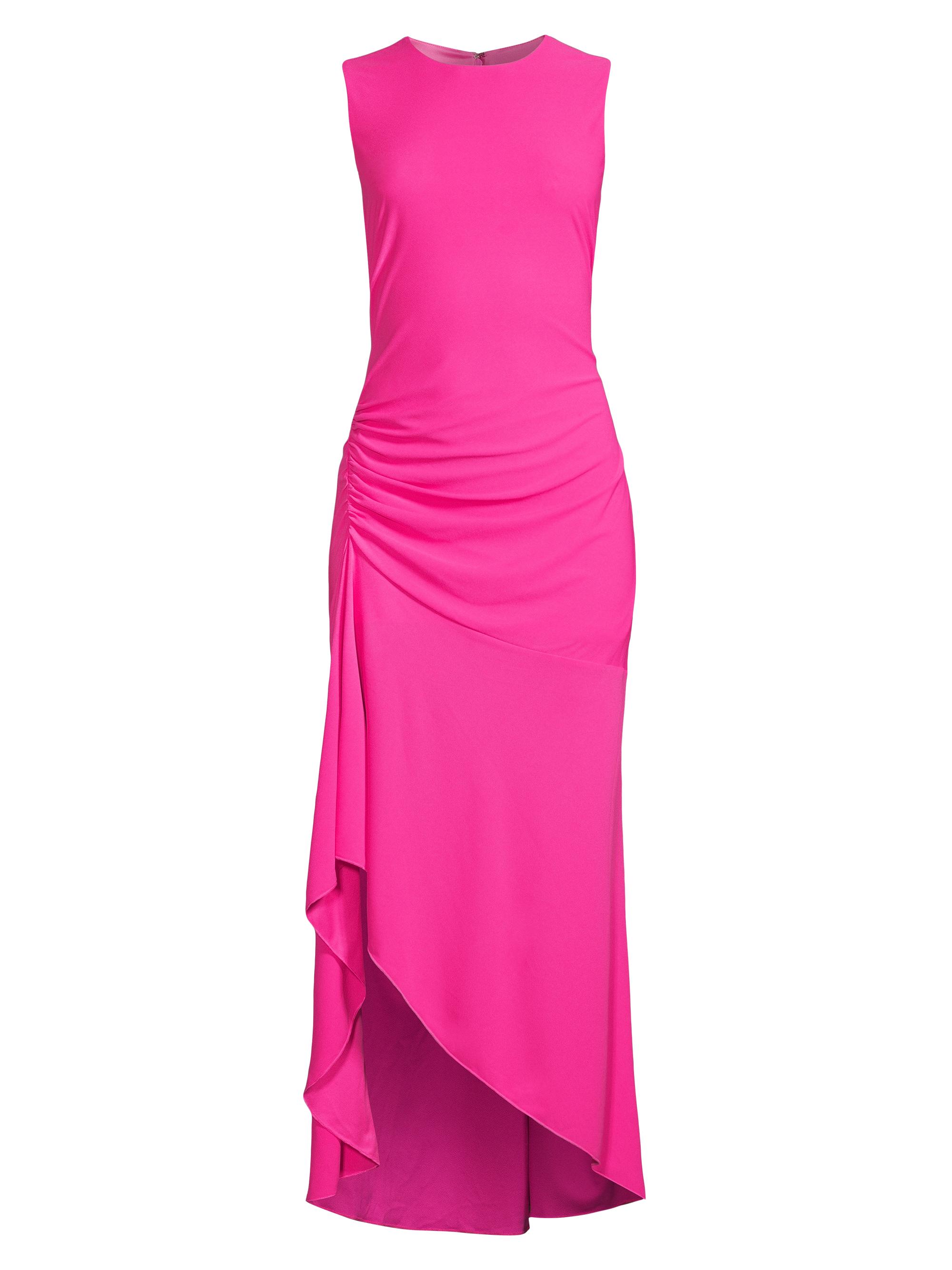 One33 Social Women's Jersey Flounce Hem Dress - Hot Pink