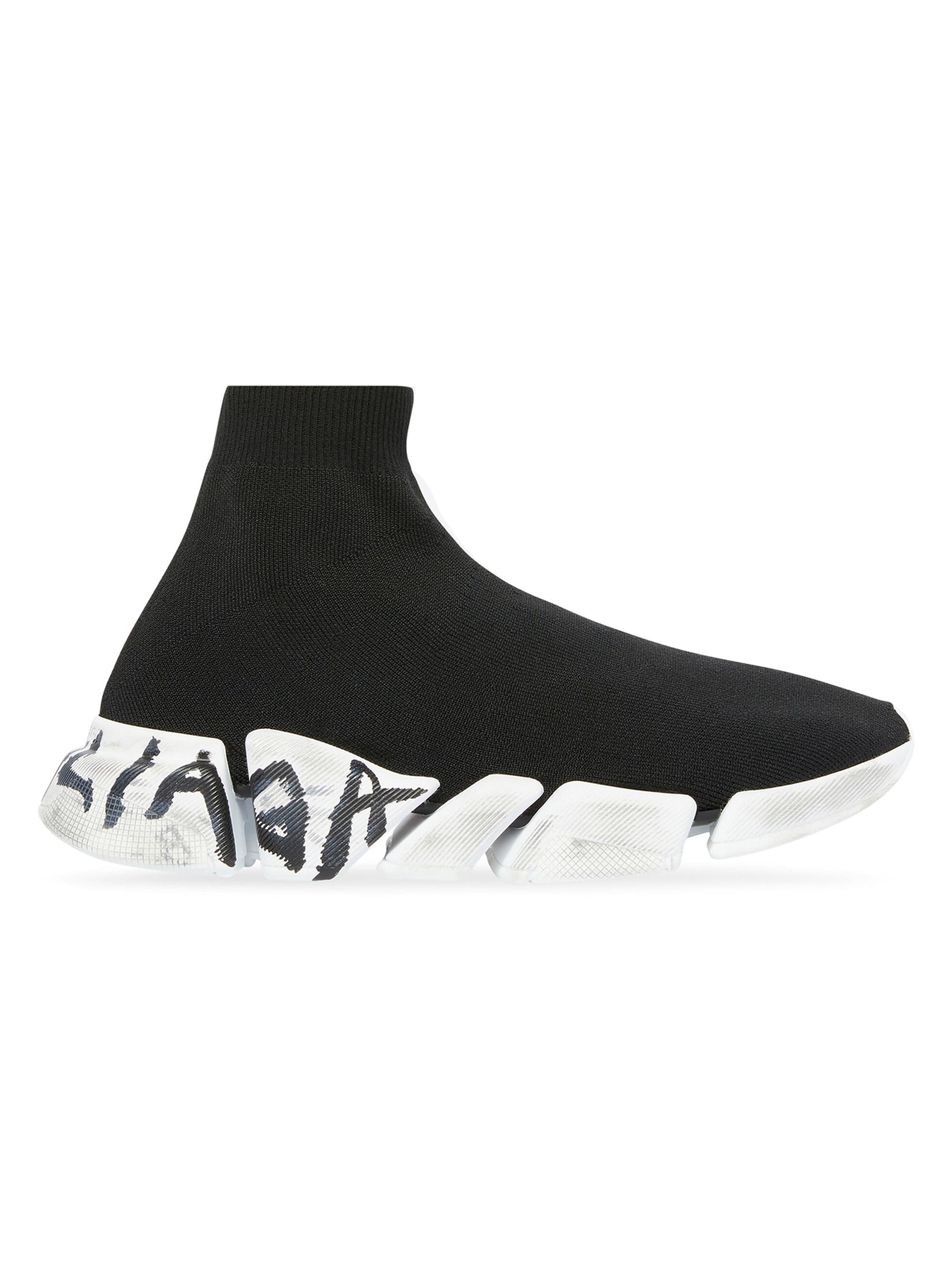 Balenciaga Speed 2.0 Lace-Up Graffiti Recycled Knit Sneakers