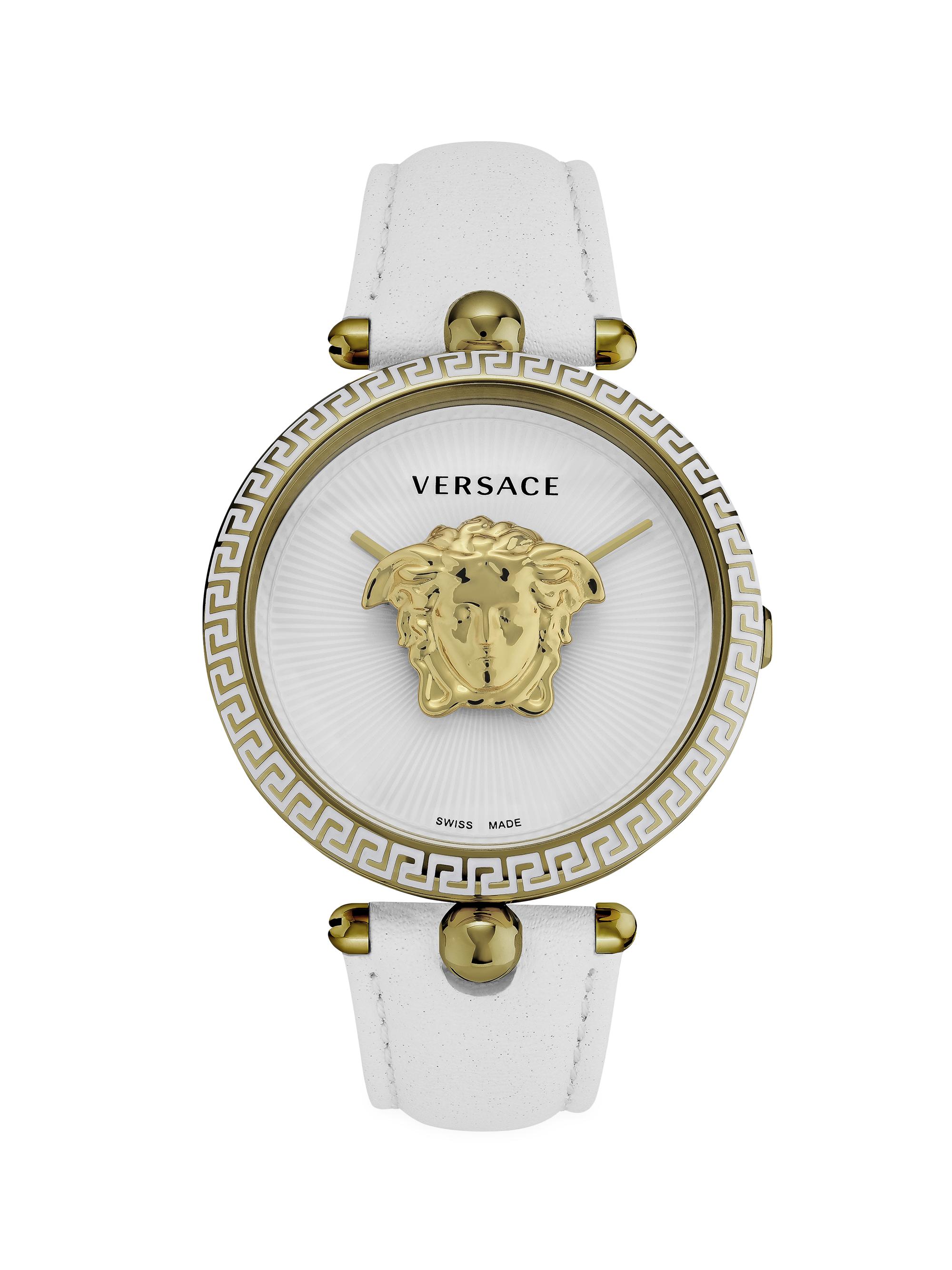 Versace Men's Palazzo Empire Goldtone Stainless Steel & Leather Watch - Yellow Gold