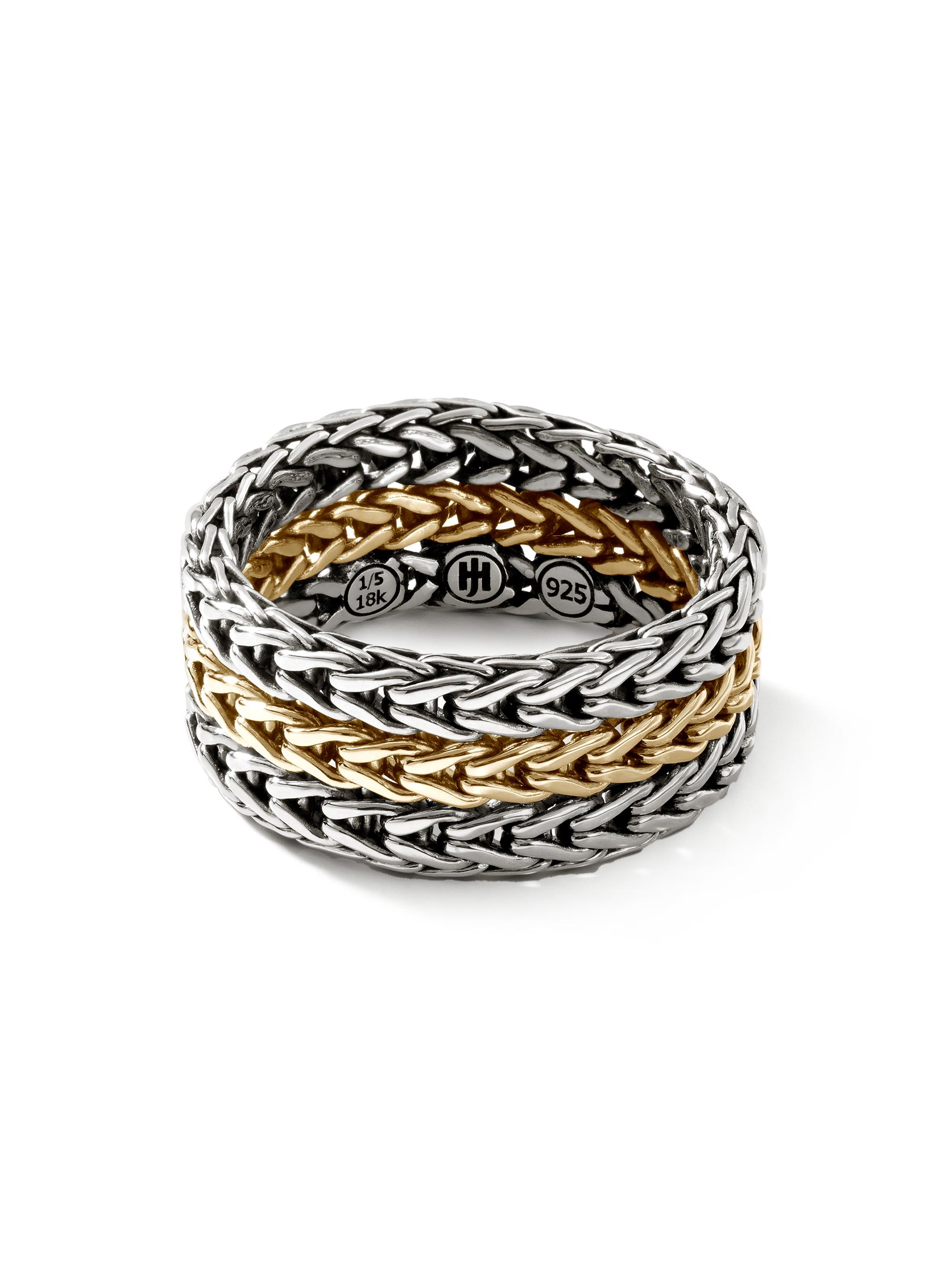 John Hardy Women's Classic Chain Sterling Silver & 18K Yellow Gold Ring - Silver