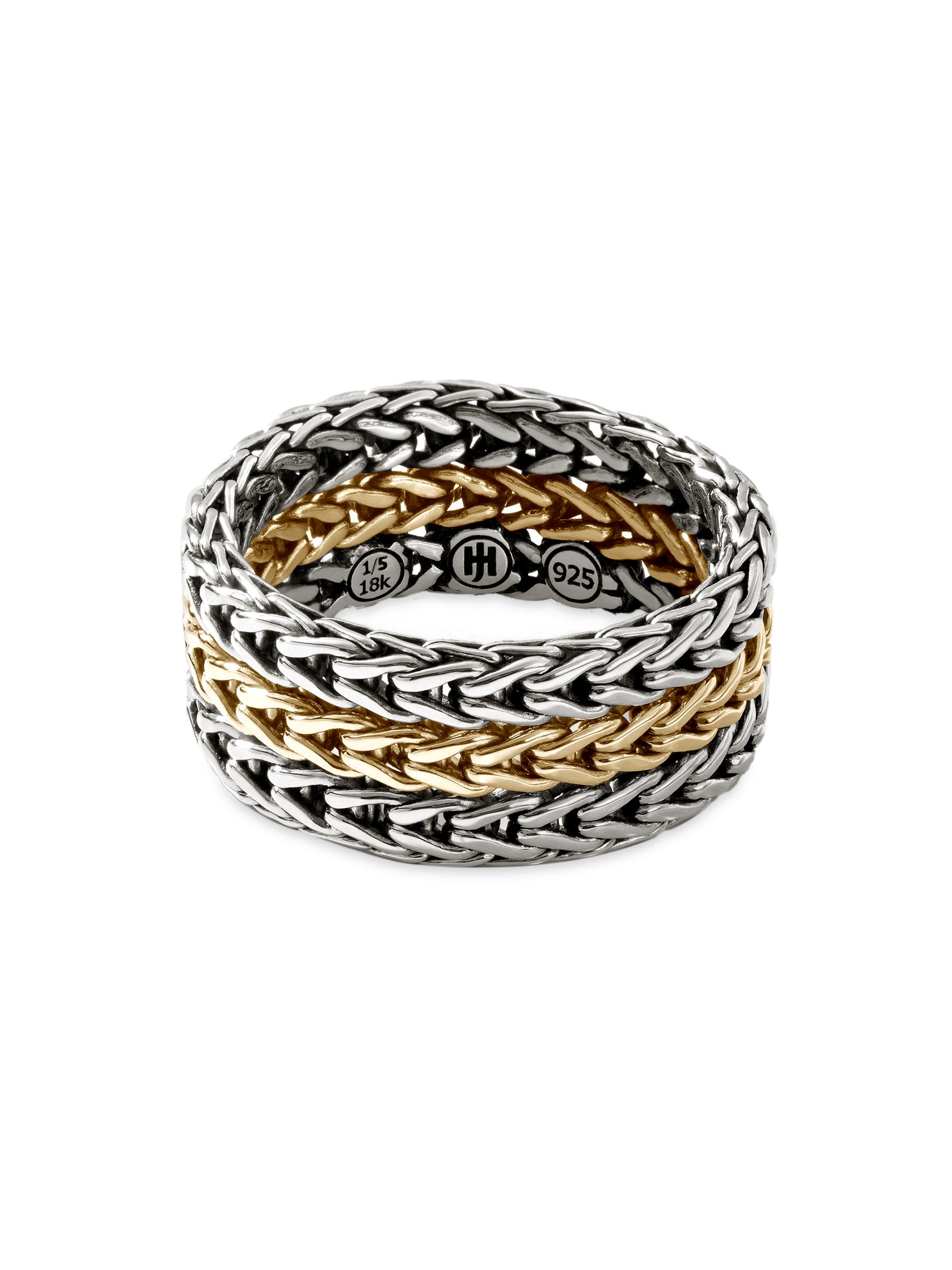 John Hardy Women's Classic Chain Sterling Silver & 18K Yellow Gold Ring - Silver