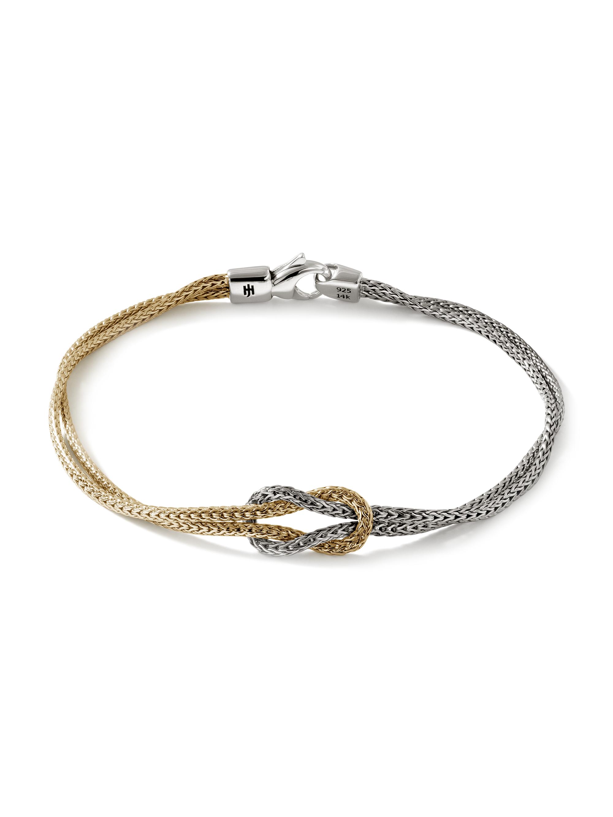 John Hardy Women's Love Knot 14K Yellow Gold & Sterling Silver Double-Chain Bracelet - Silver