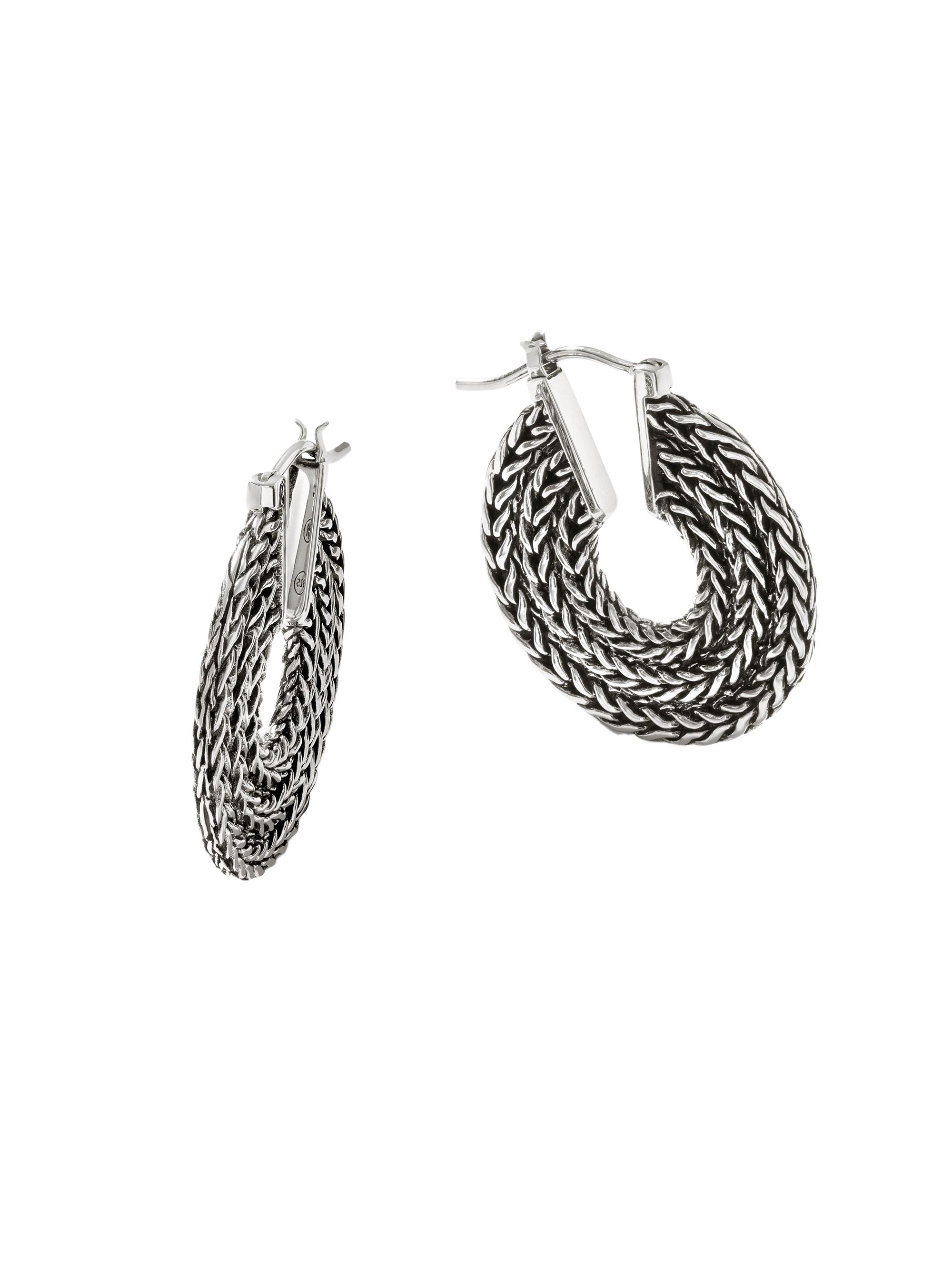 John Hardy Women's Classic Chain Sterling Silver Hoop Earrings - Silver