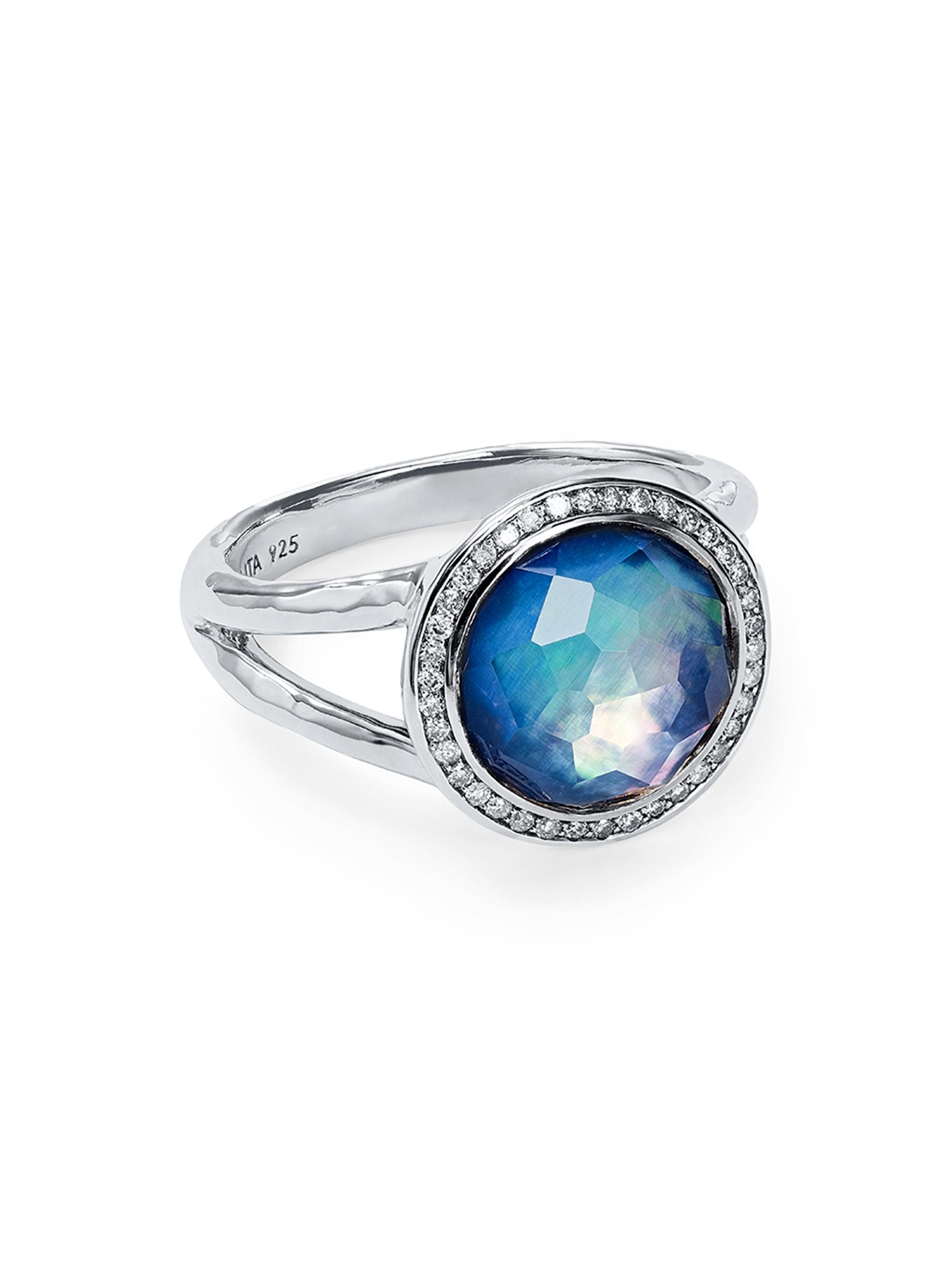 Ippolita Women's 925 Lolli Lollipop Sterling Silver, Diamond, Lapis, Rock Crystal & Mother-Of-Pearl Mini Ring - Silver