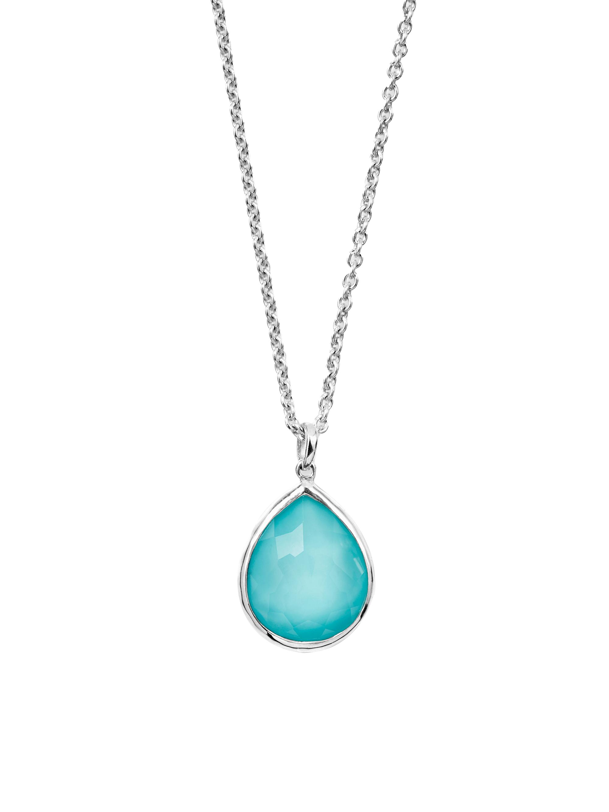 Ippolita Women's 925 Silver Rock Candy Turquoise Mini Teardrop Pendant Necklace - Silver