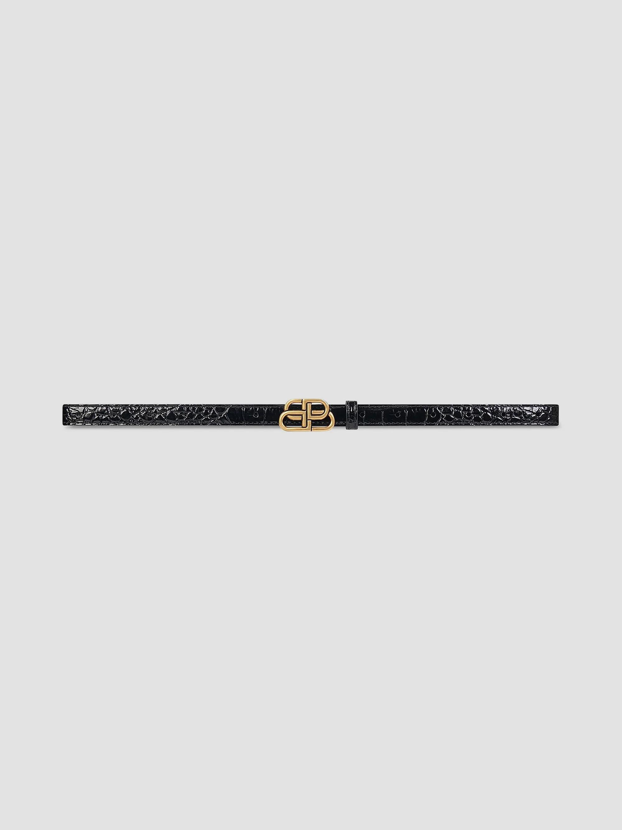 Balenciaga Women's Bb Super Thin Belt - Black - Size 38