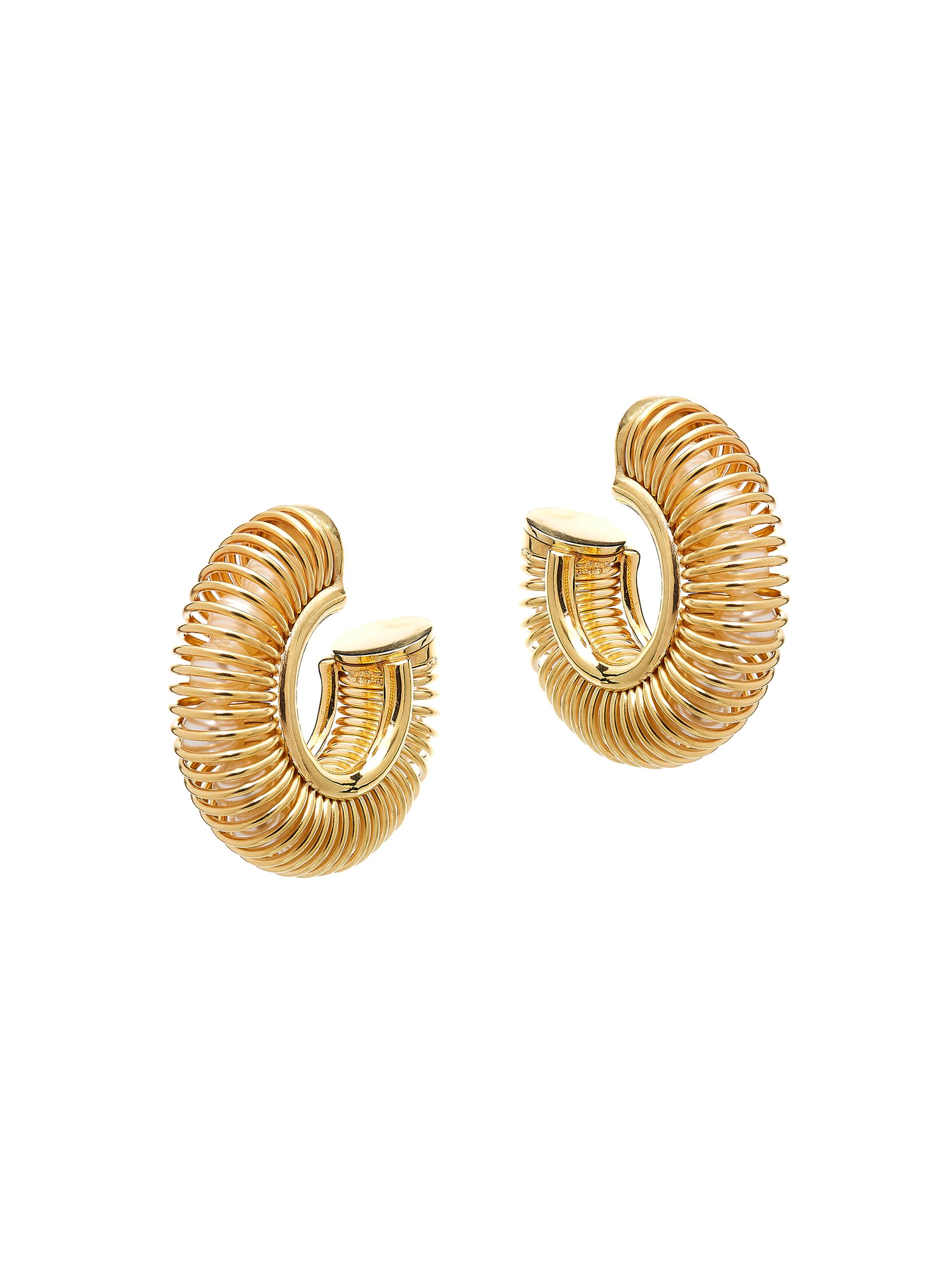 Oscar de la Renta Women's Gold-Plated & Glass Pearl Mola Hoop Earrings - Gold