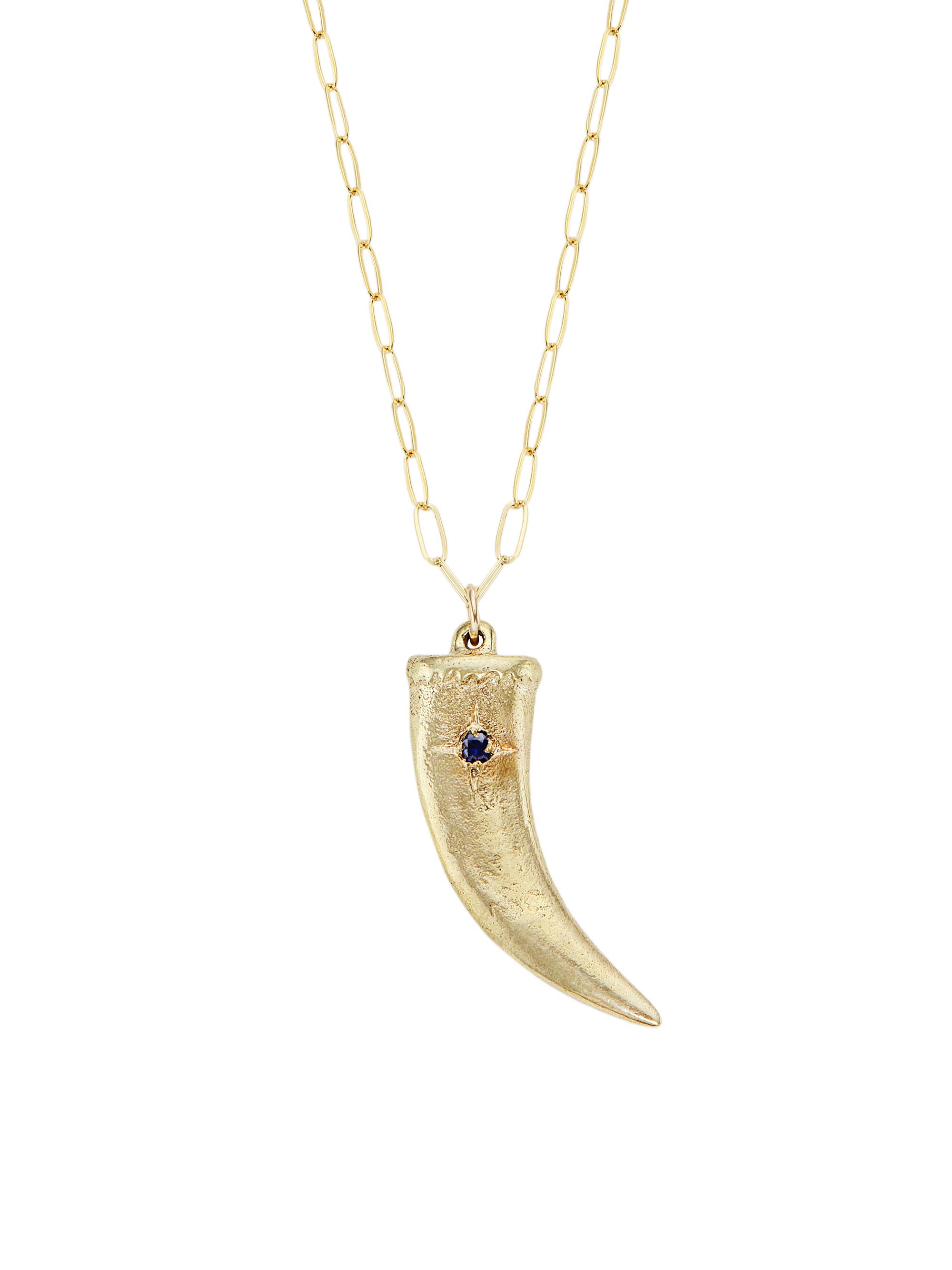 Maison Mönik Women's Precious Goldtone & Blue Sapphire Claw Pendant Necklace - Gold
