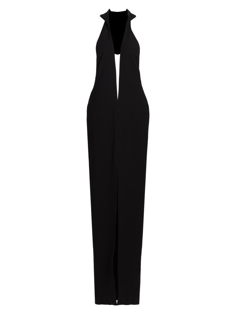 Monot Women's Hooded Halter Crepe Maxi Dress In Black