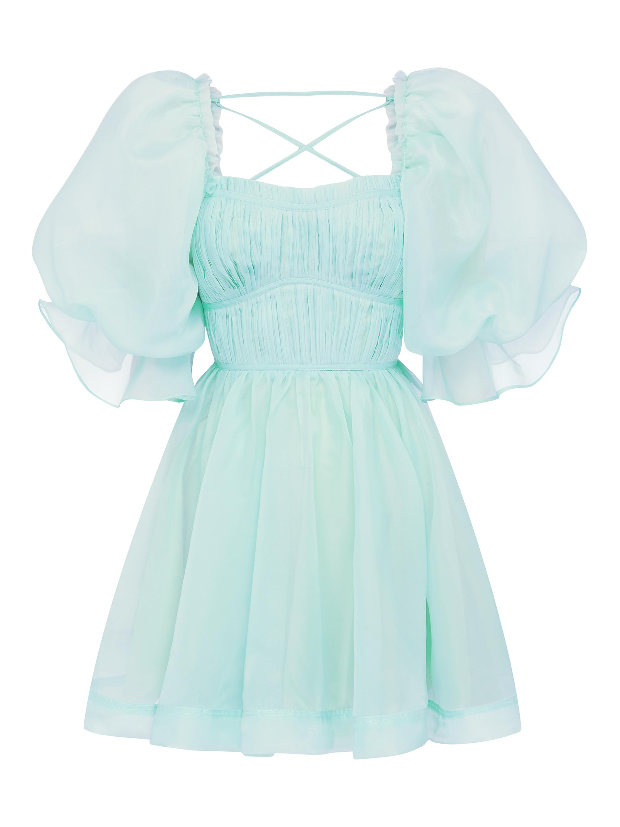 slim fit dress slacks Aje Incarnation Mini Dress Emerald