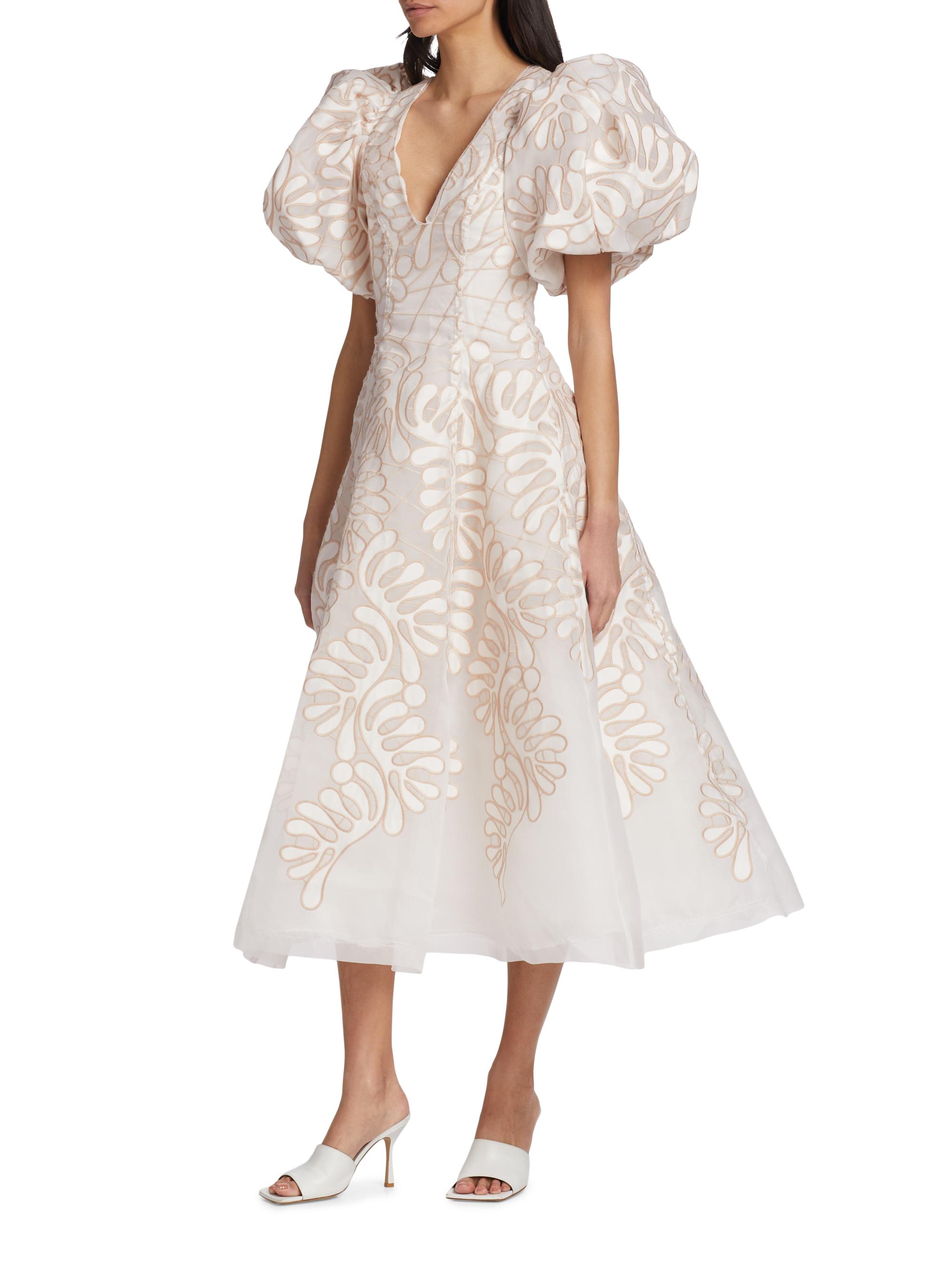aje botanical trim midi dress Aje Botanical Trim Midi Dress Ivory Size 8
