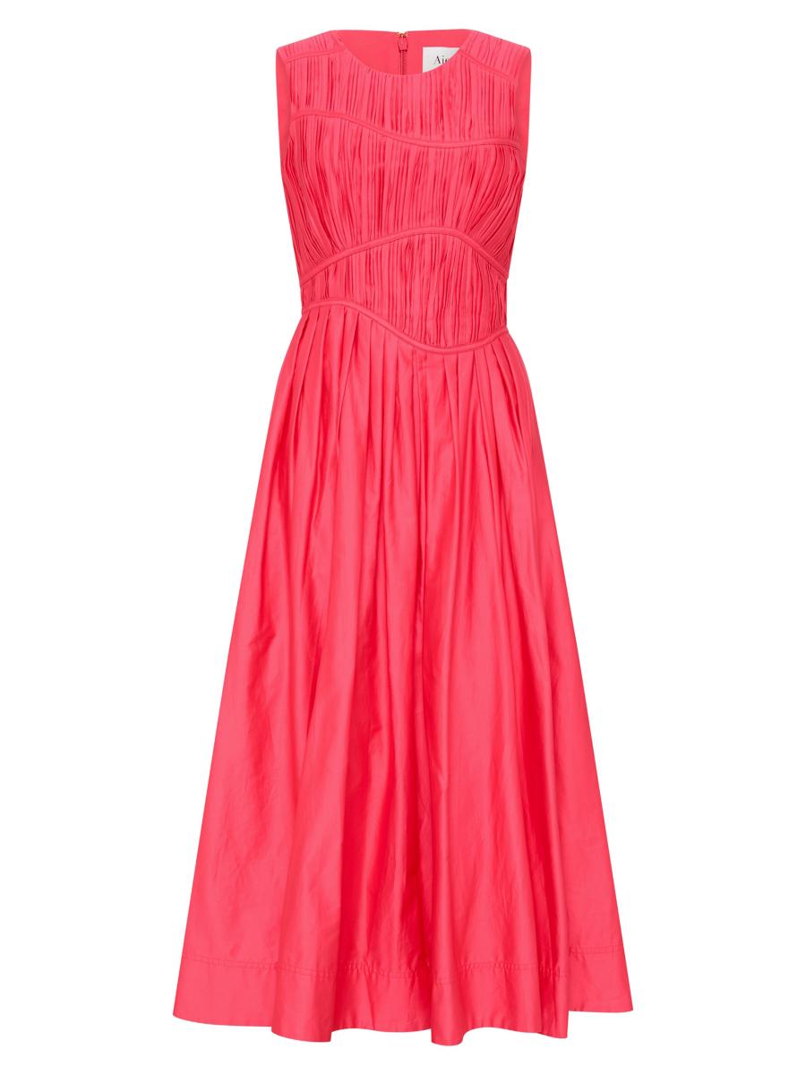knee length dresses for ladies Mariel Trapeze Midi Dress | Ivory
