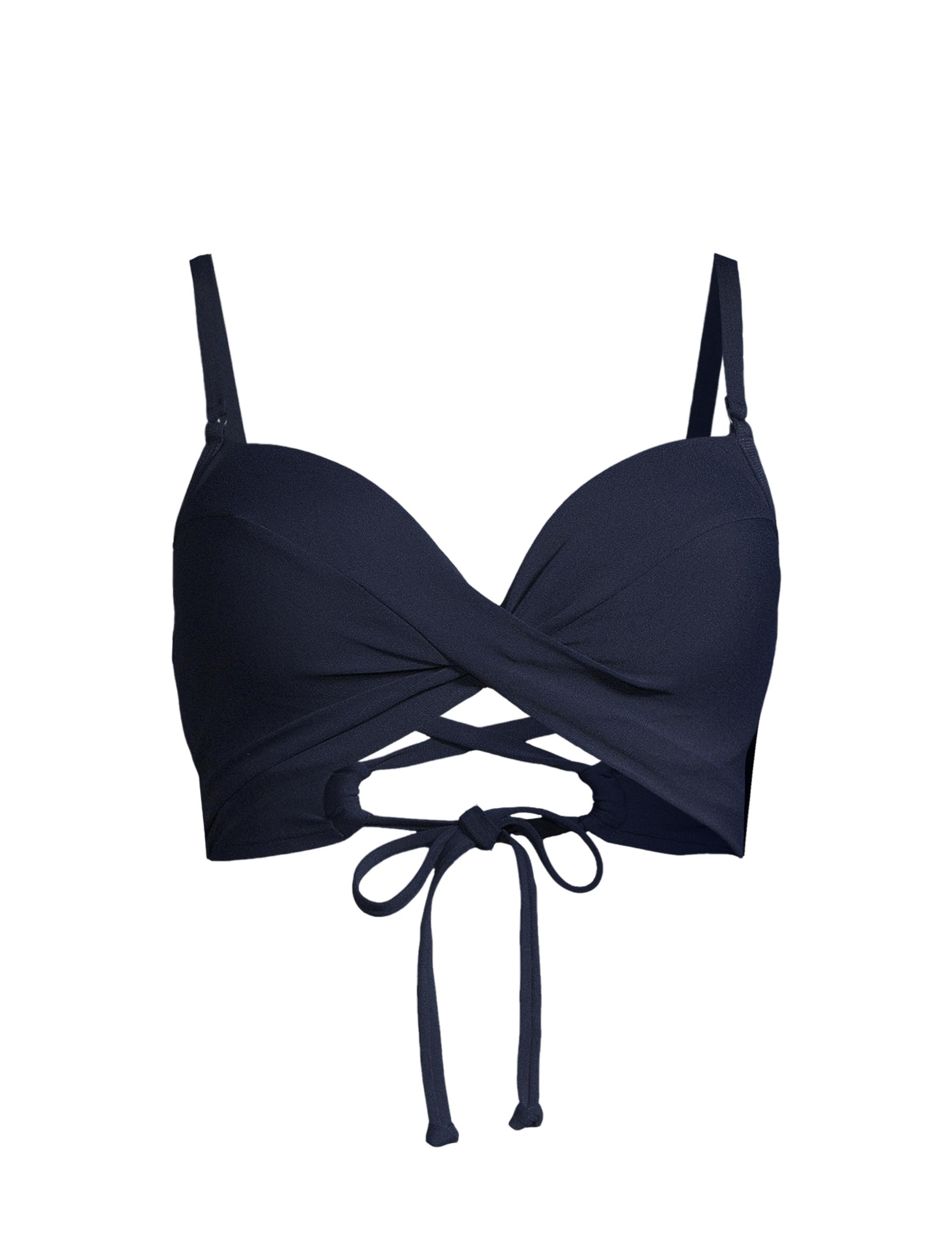 Robin Piccone Women's Ava D-Cup Twisted Bikini Top - Navy