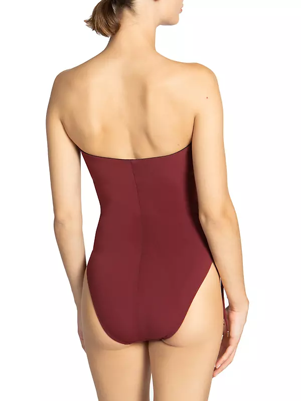 Shop Robin Piccone Aubrey Strapless One-Piece Swimsuit
