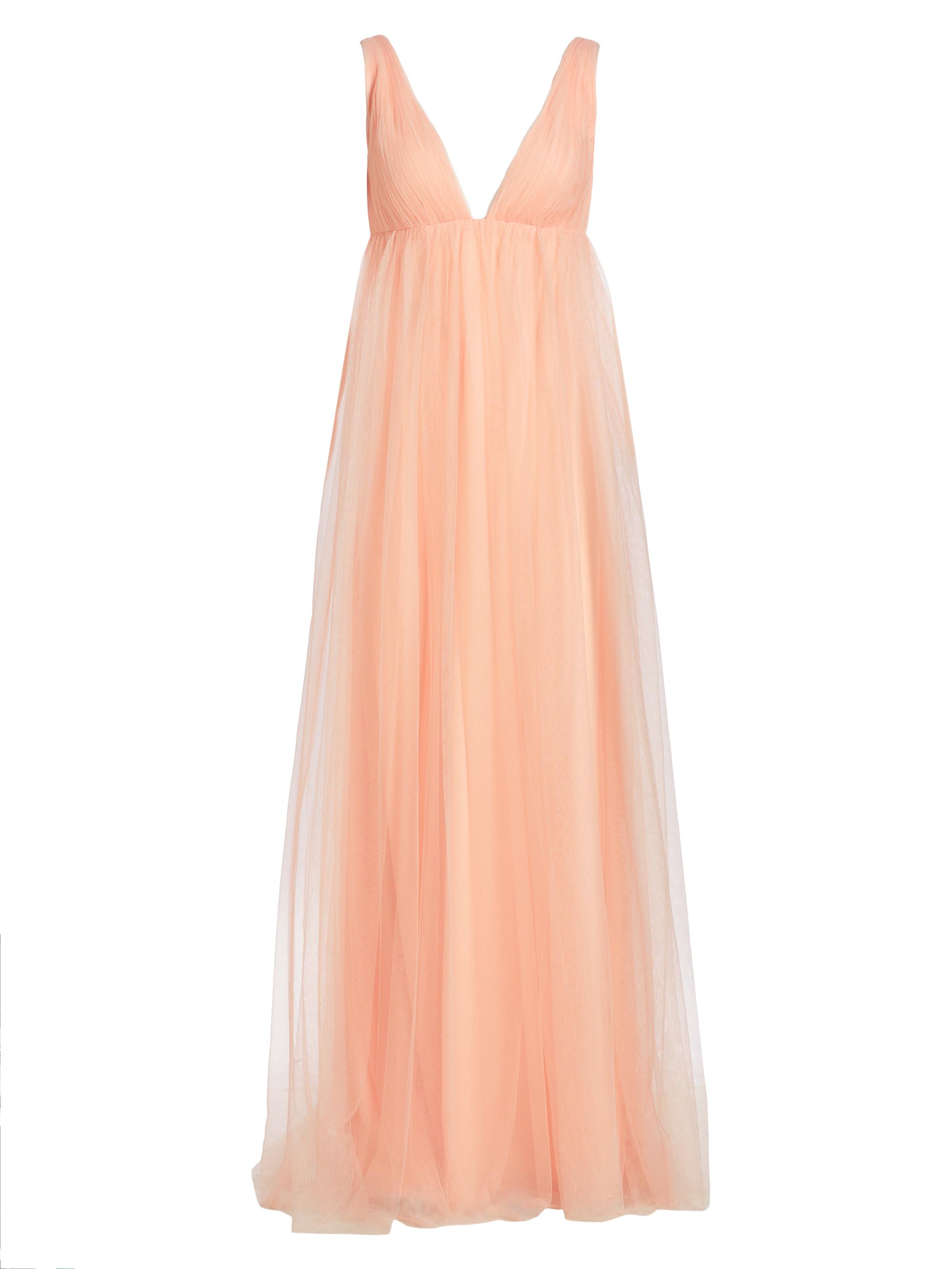 Vera Wang Bride Women's Sabra Tulle Sleeveless Gown - Sepia