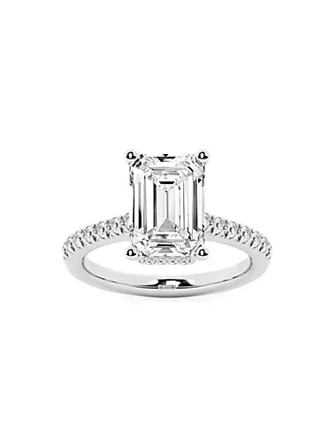 14K White Gold & 5 TCW Lab-Grown Diamond Engagement Ring
