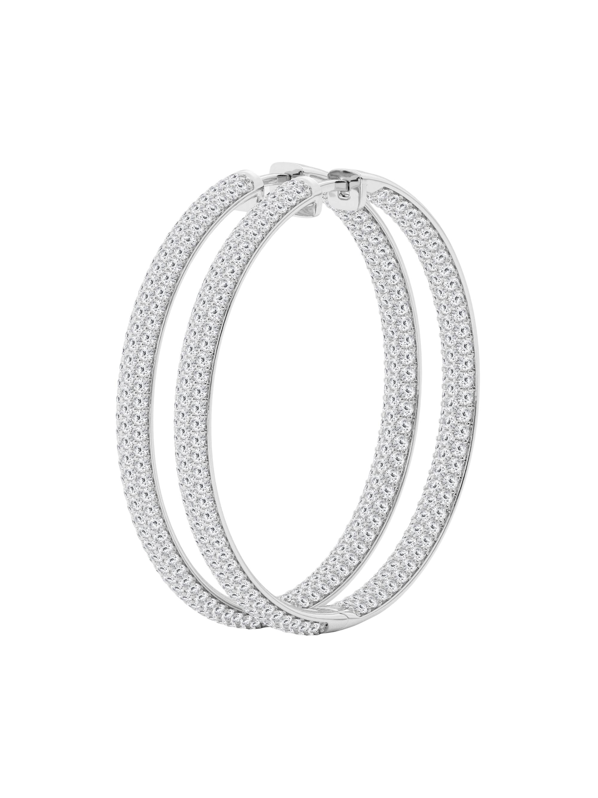 Saks Fifth Avenue Collection Women's 14K White Gold & 5 TCW Lab-Grown Diamond Inside-Out Hoop Earrings - White Gold