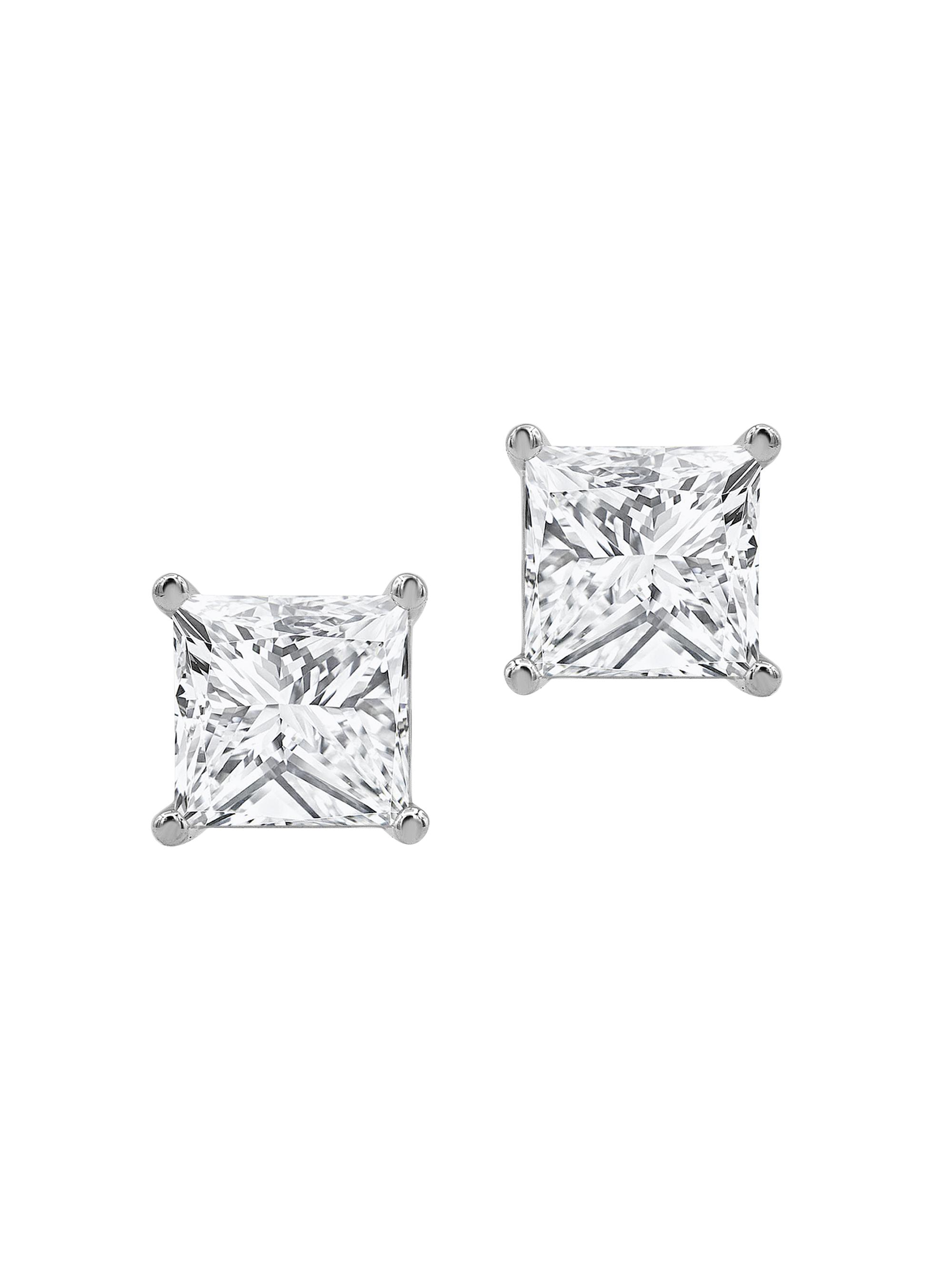 Saks Fifth Avenue Collection Women's 14K White Gold & 6.00 TCW Princess-Cut Lab-Grown Diamond Stud Earrings - White Gold