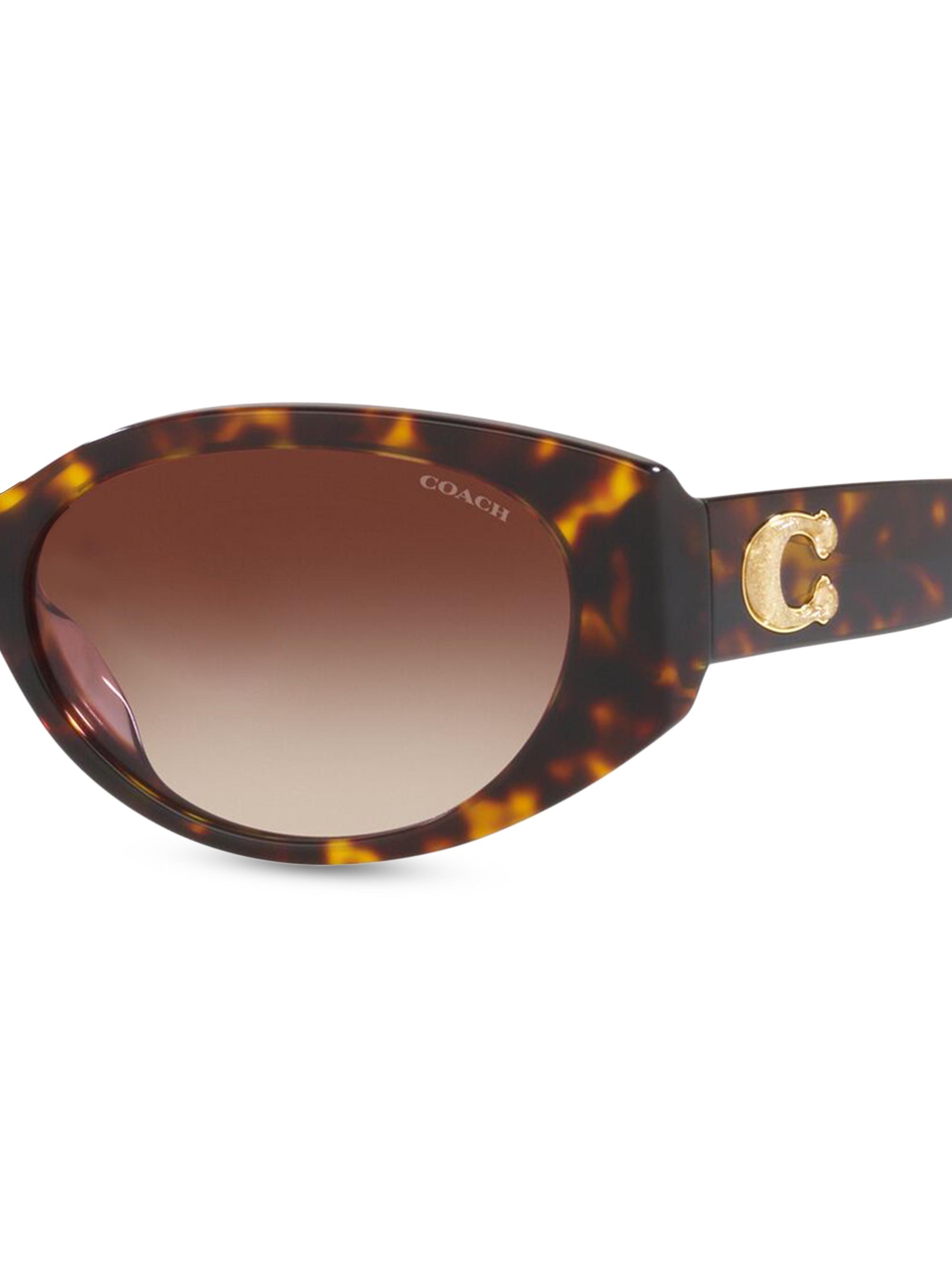 COACH 54MM Oval Sunglasses | Saks Fifth Avenue display picture 3