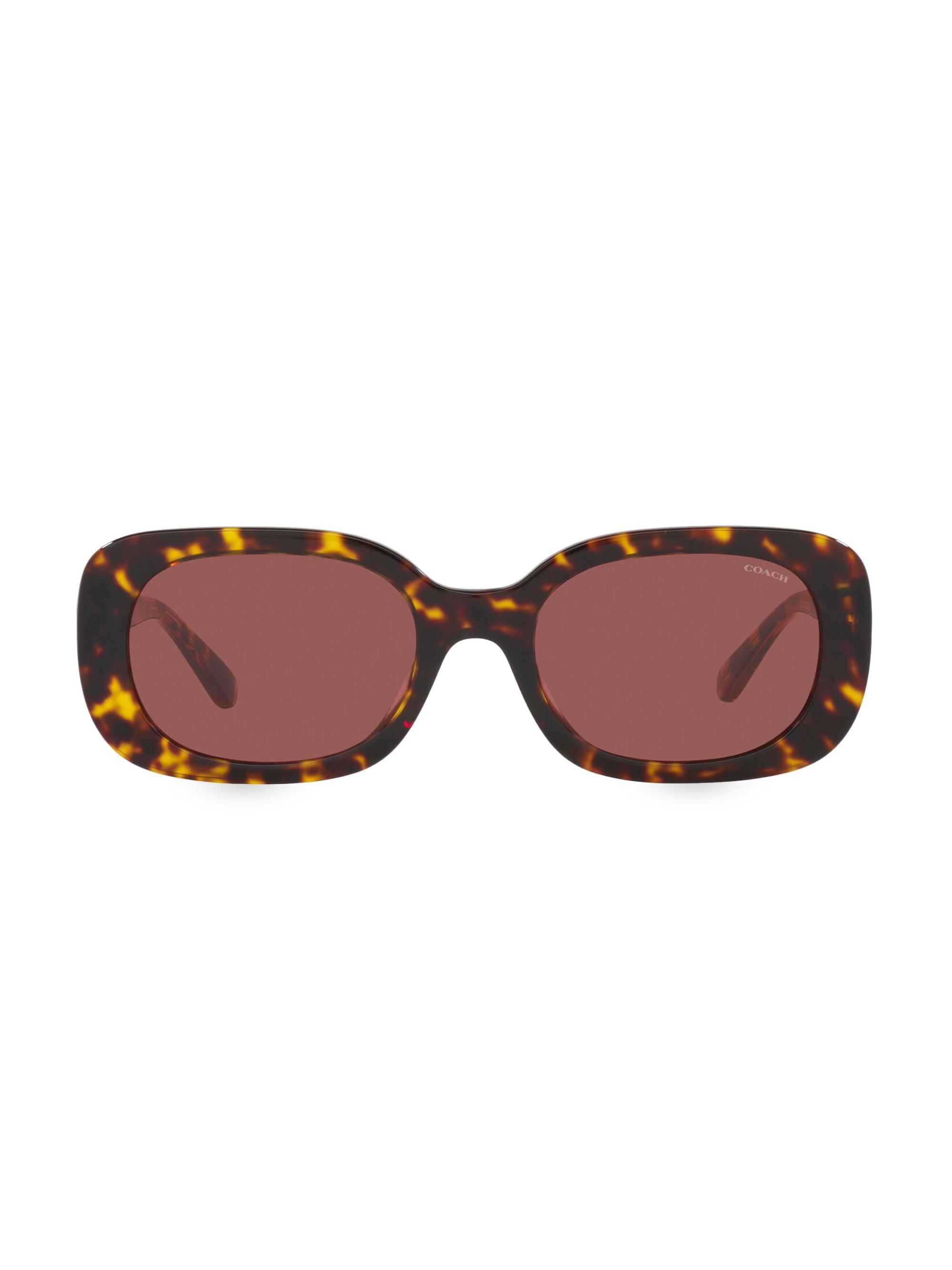 COACH Women's 54MM Wide Oval Sunglasses - Dark Tortoise