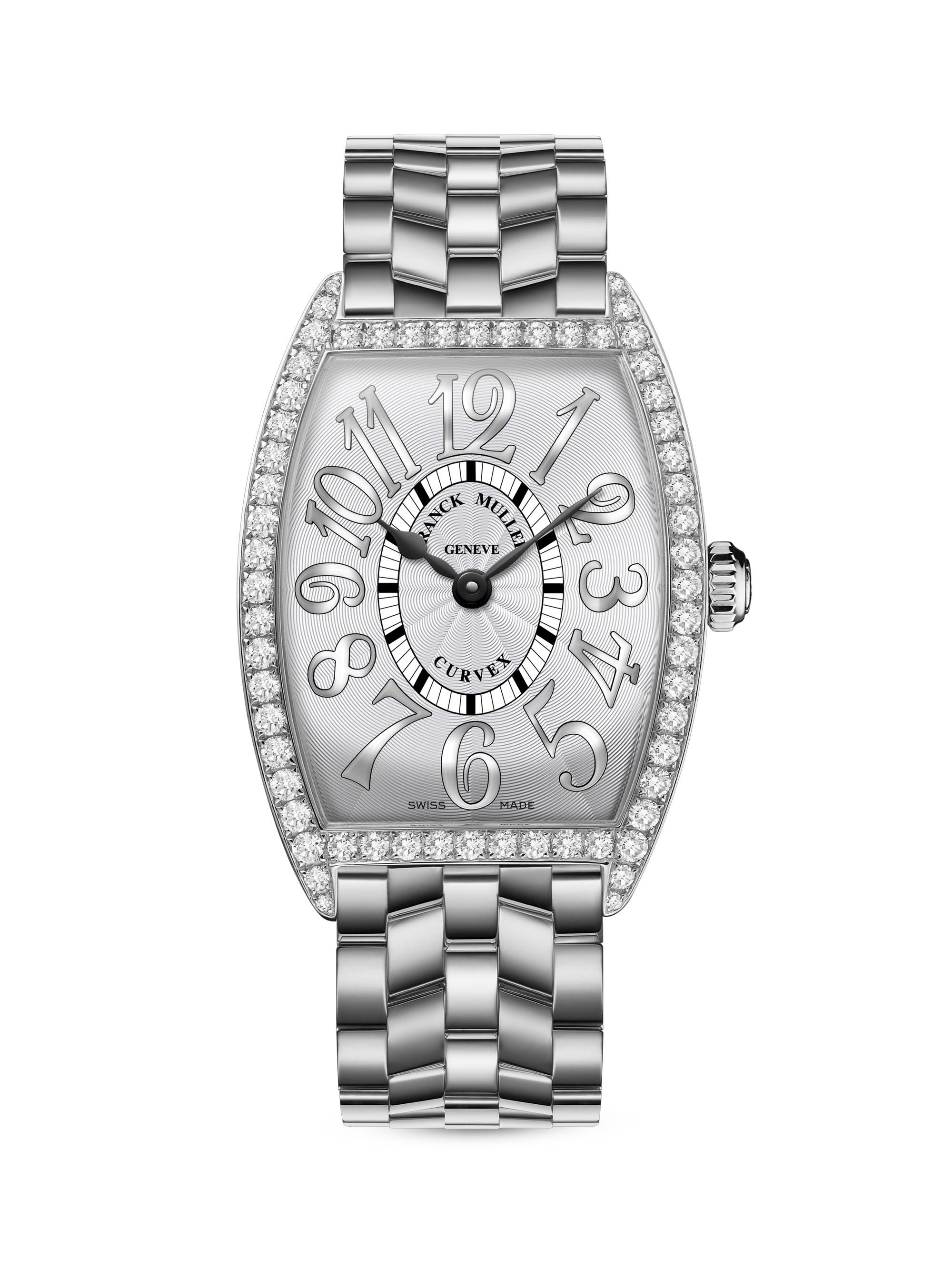 Franck Muller Women's Cintrée Curvex Stainless Steel & 1.05 TCW Diamond Bracelet Watch