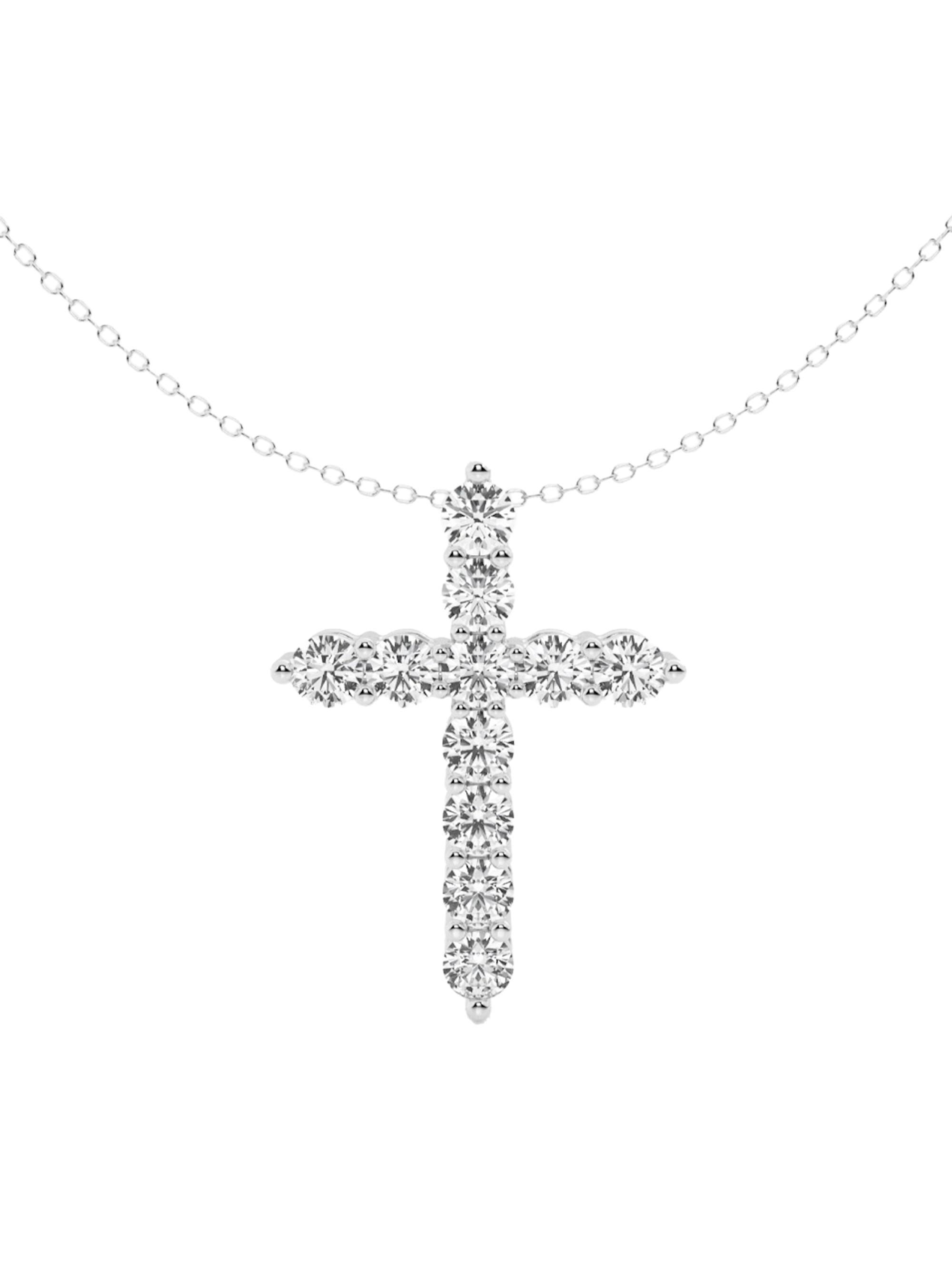Saks Fifth Avenue Collection Women's 14K White Gold & 2 TCW Diamond Cross Pendant - White Gold