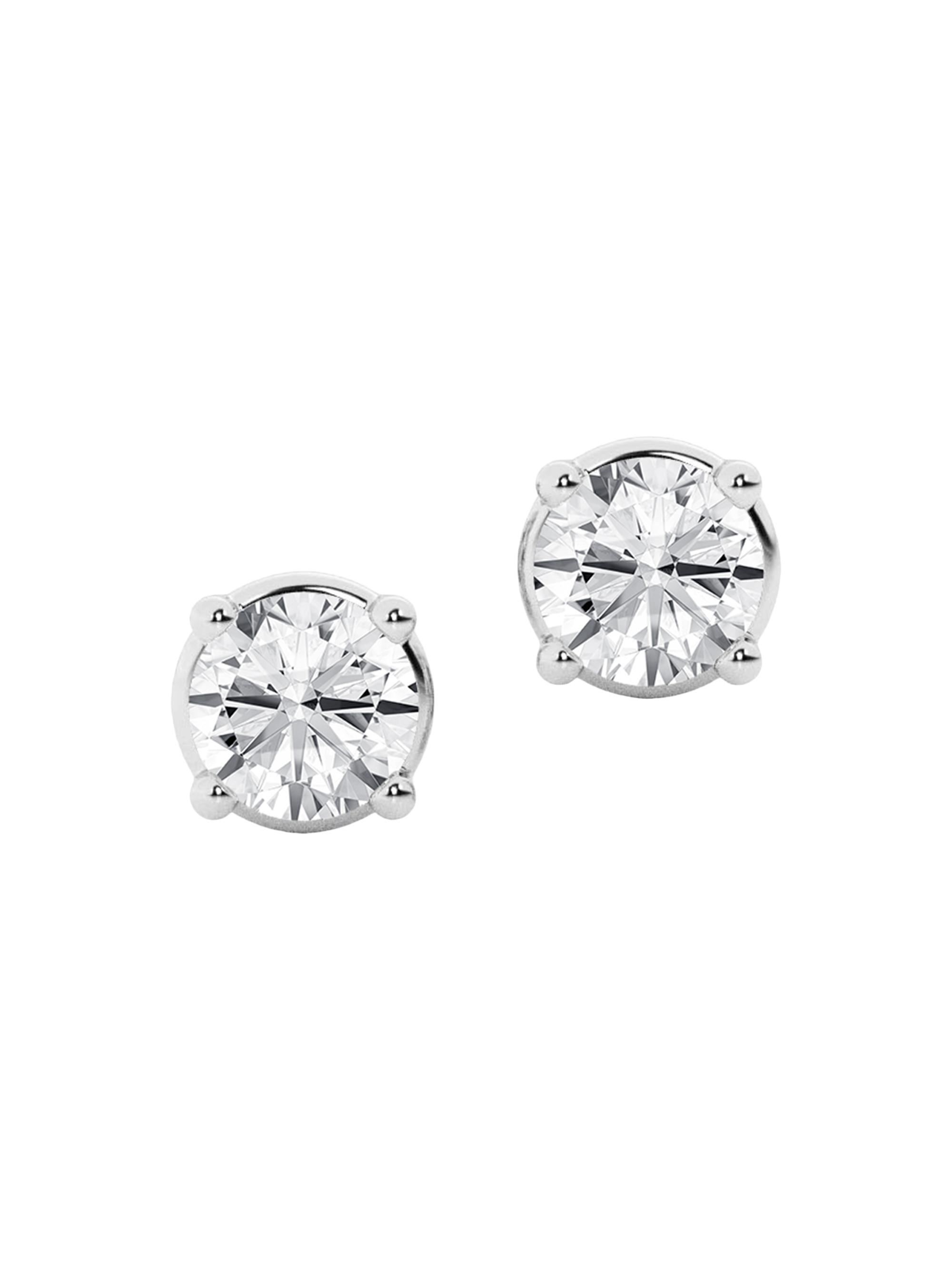 Saks Fifth Avenue Collection Women's Platinum & 0.5 TCW Natural Diamond Stud Earrings - White Gold