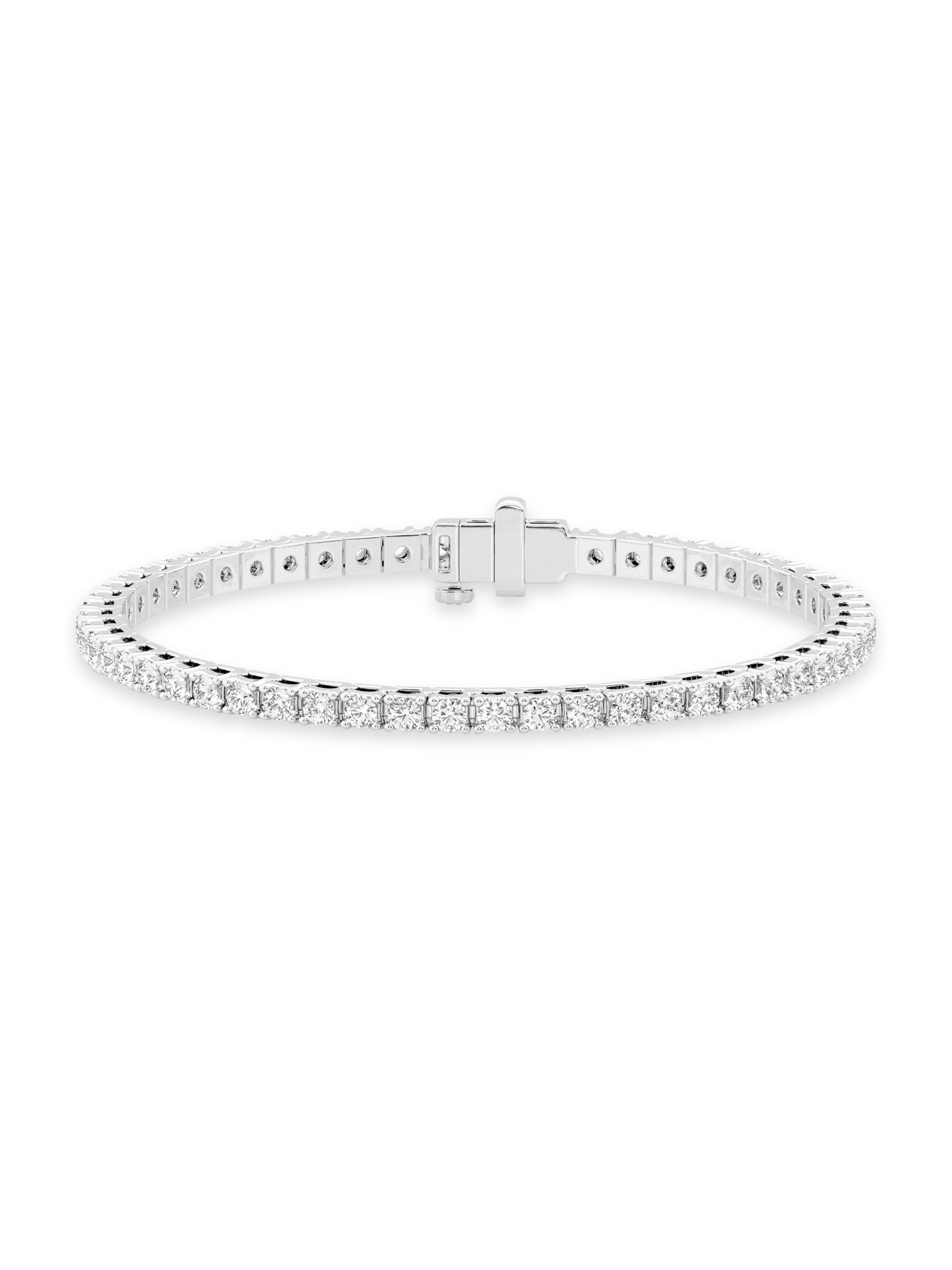 Saks Fifth Avenue Collection Women's 14K White Gold & 5 TCW Round Natural Diamond Tennis Bracelet - White Gold