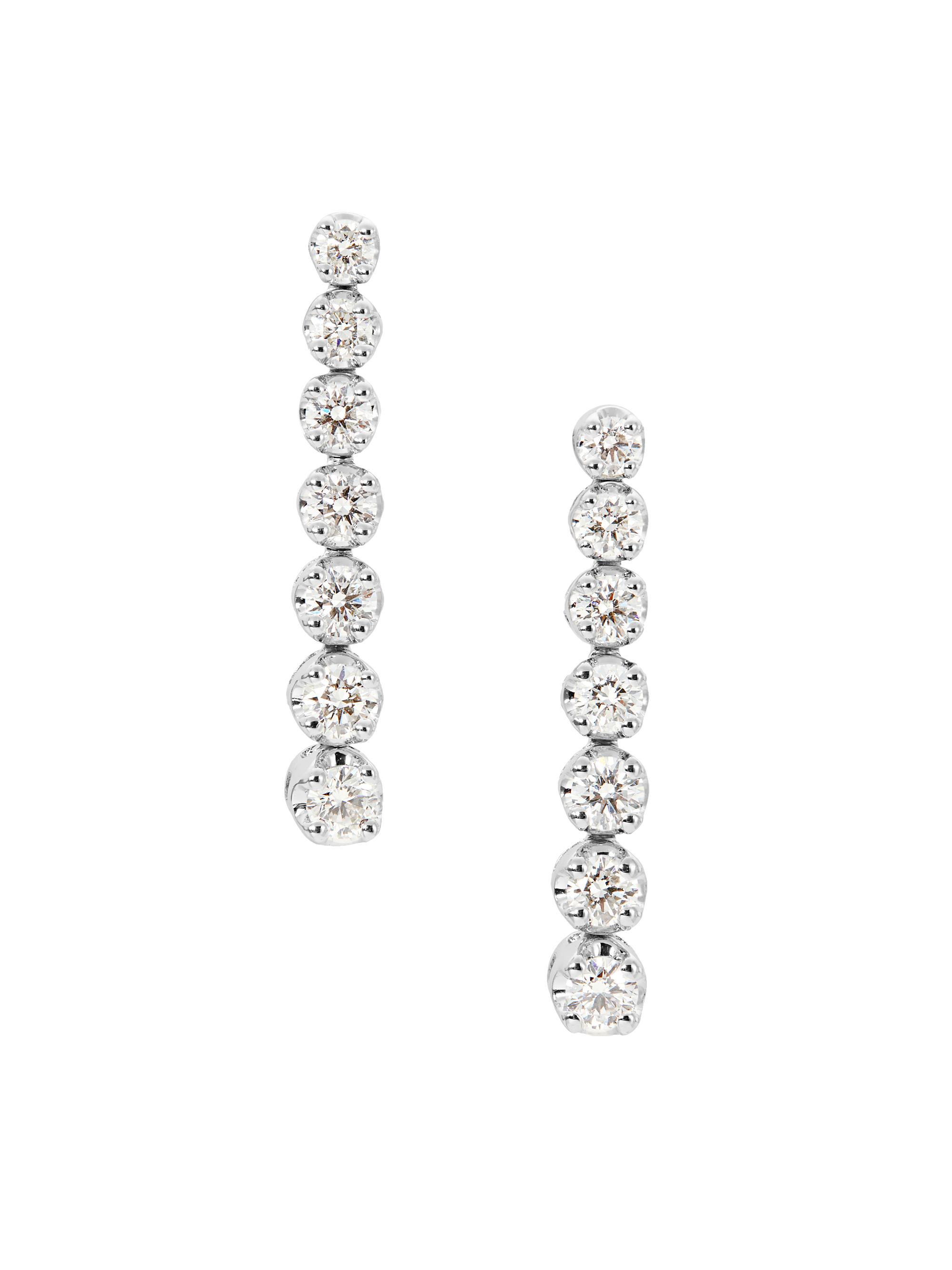 Saks Fifth Avenue Collection Women's 14K White Gold & 0.72 TCW Natural Diamond Drop Earrings - White