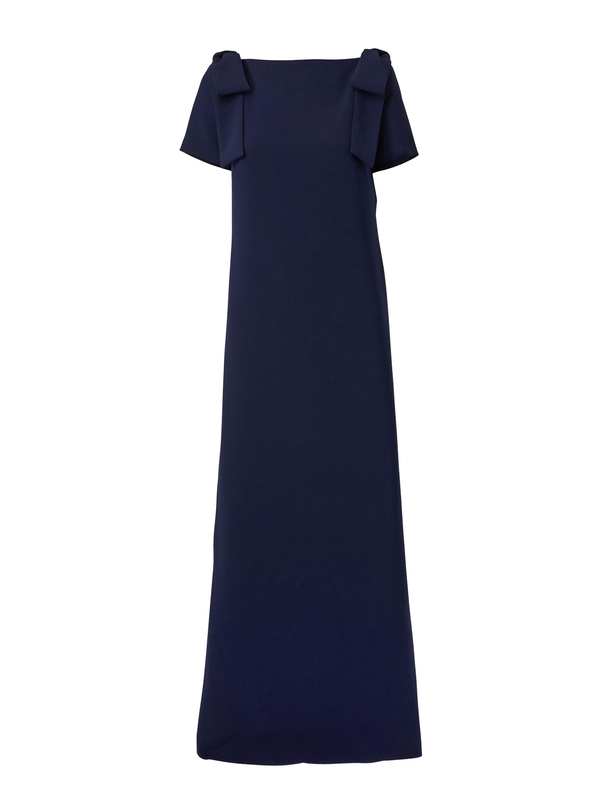 Carolina Herrera Women's Short-Sleeve Bow-Embellished Gown - Midnight