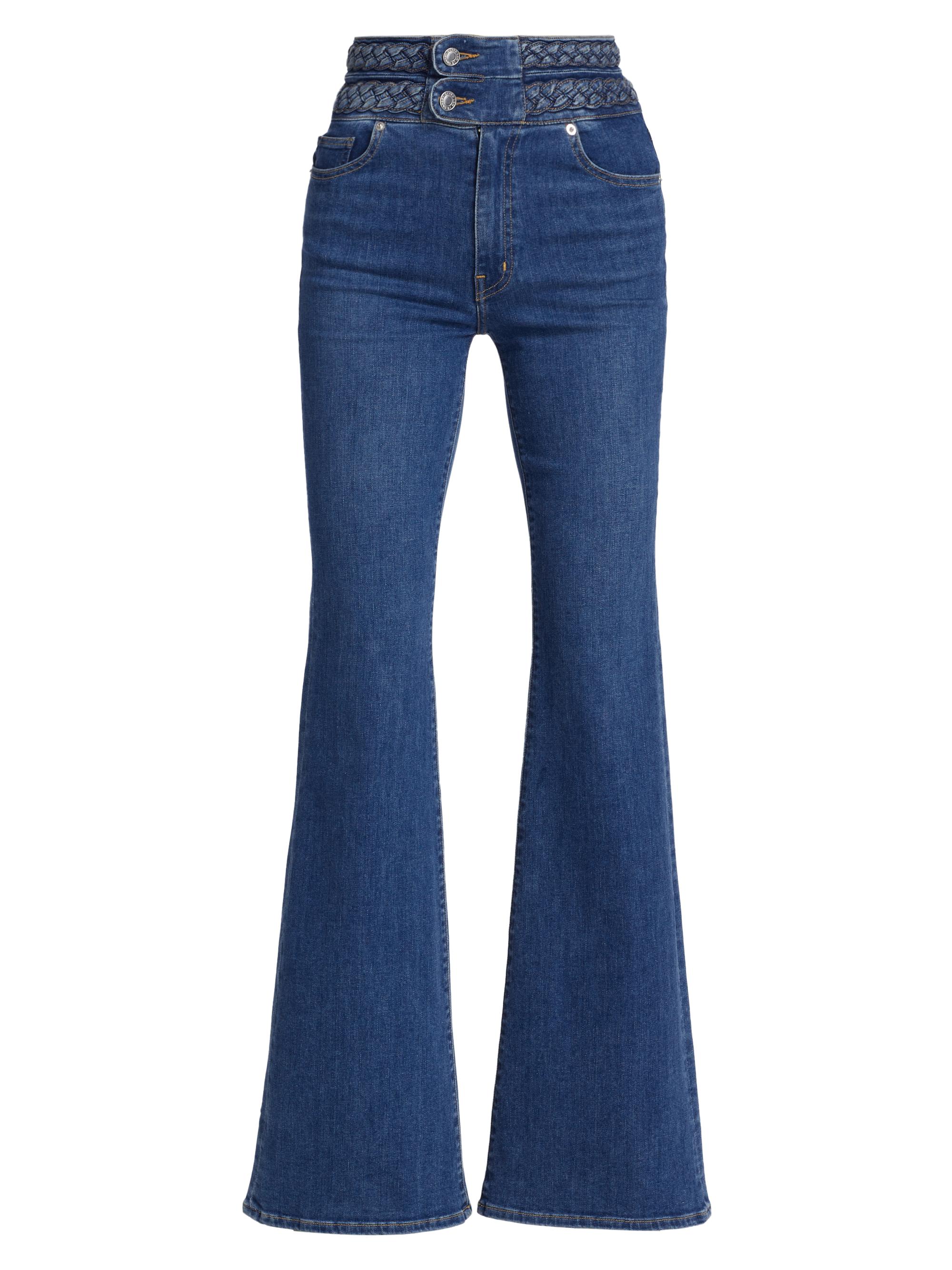 Derek Lam 10 Crosby Harlow Braided High-Rise Flare Jeans | Saks